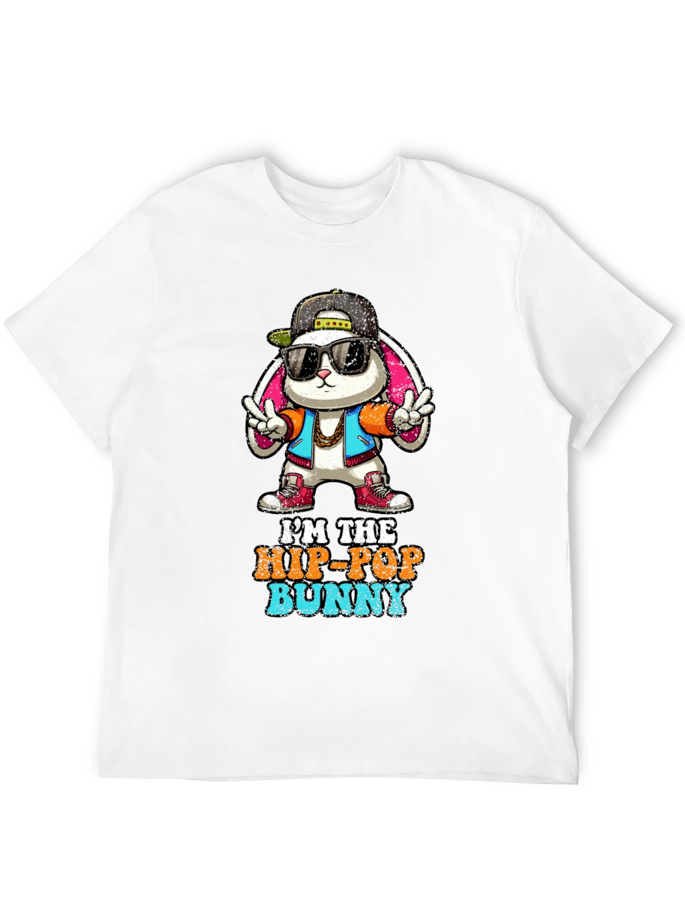 Hip-Hop Bunny Graphic T-Shirt