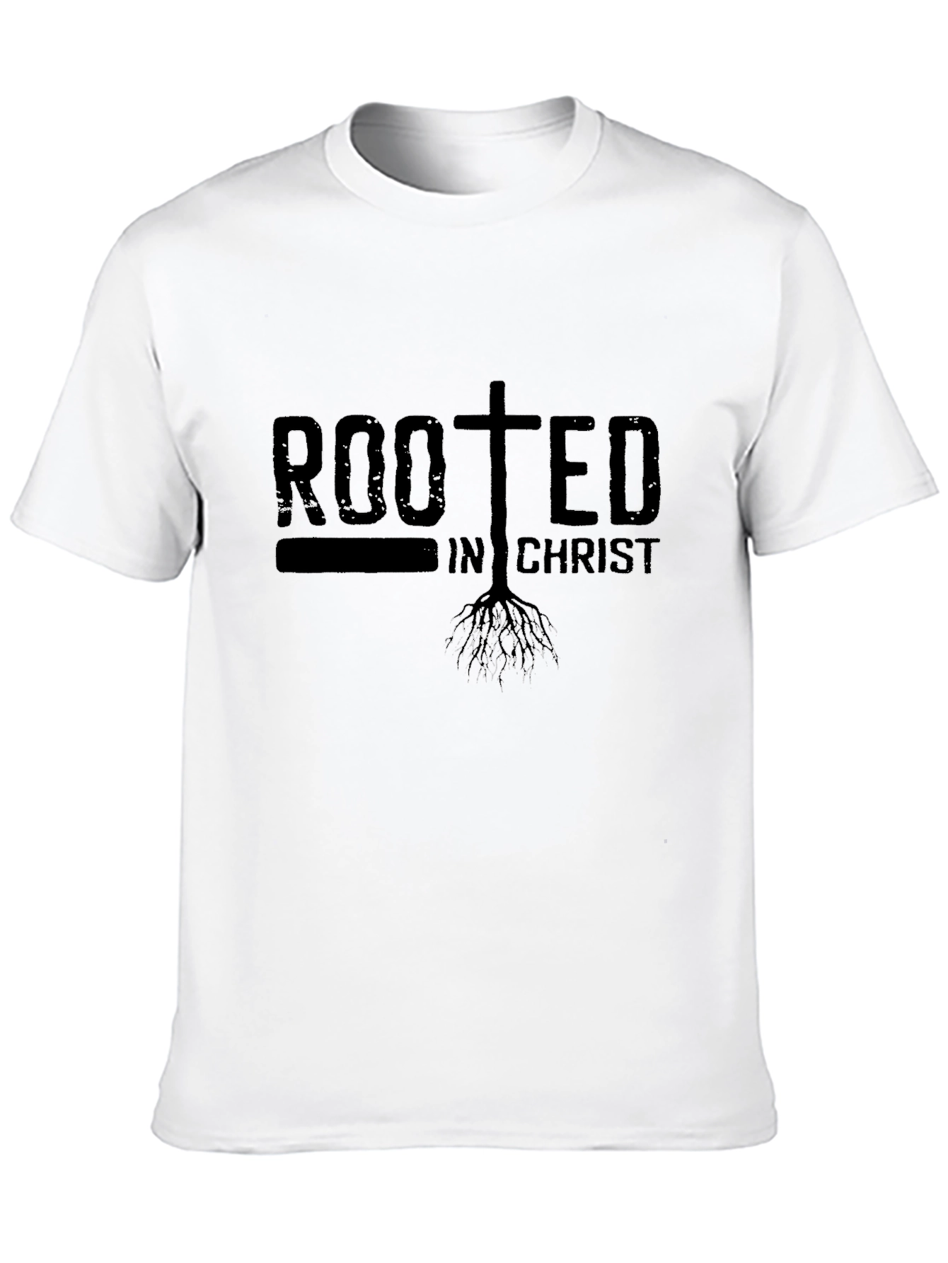 Rooted In Christ Black Graphic T-Shirt