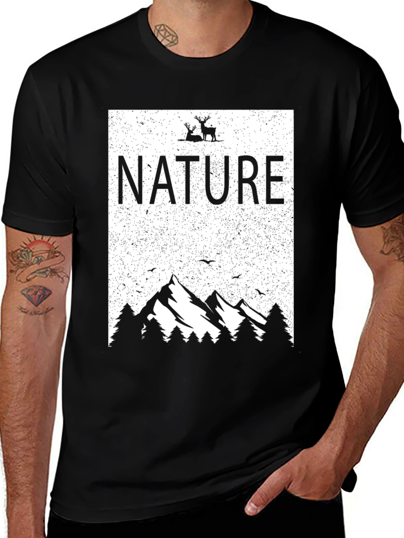 Nature Graphic T-Shirt - Mountain Design