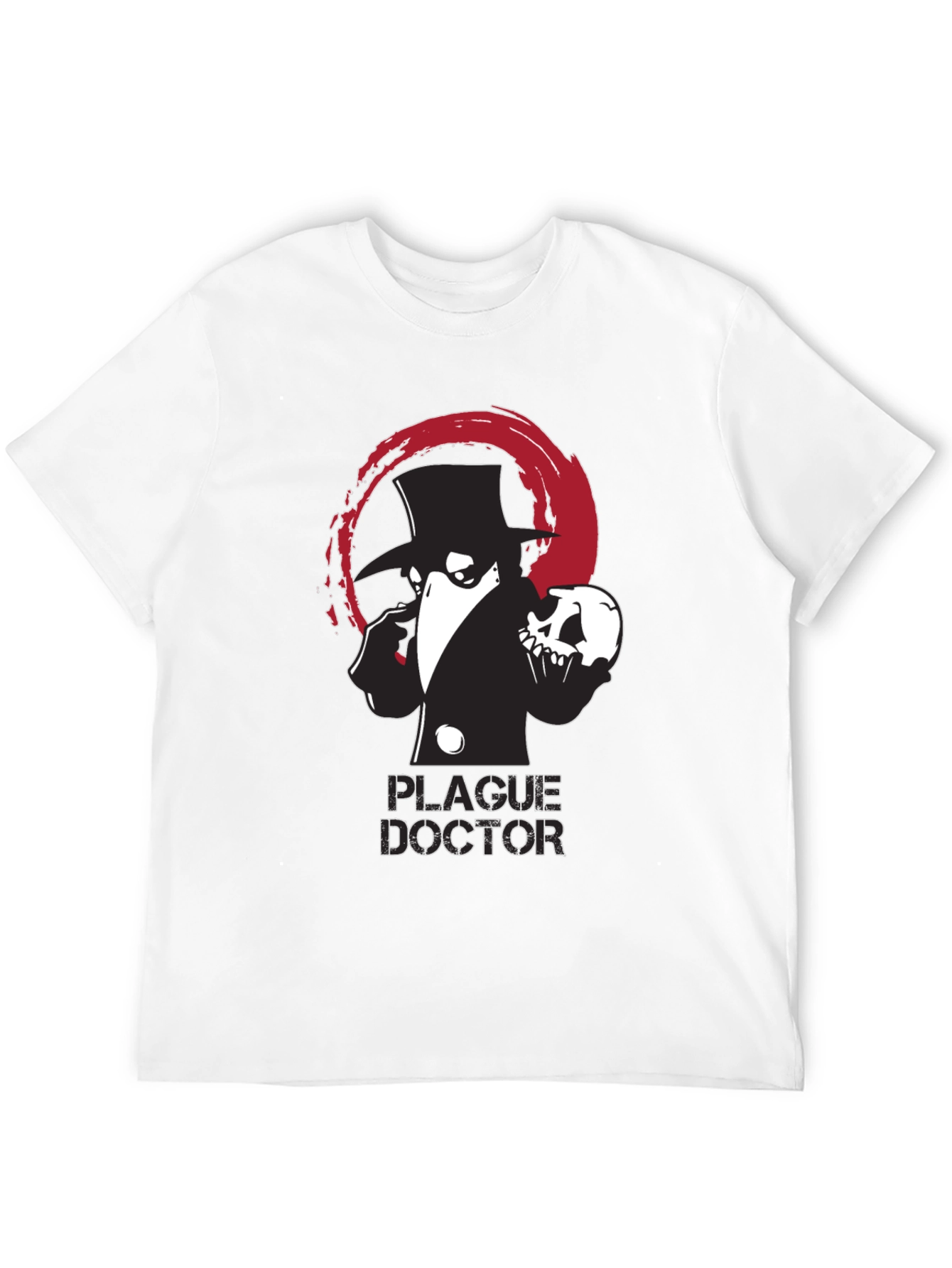 Plague Doctor Graphic Tee - Black Cotton T-Shirt