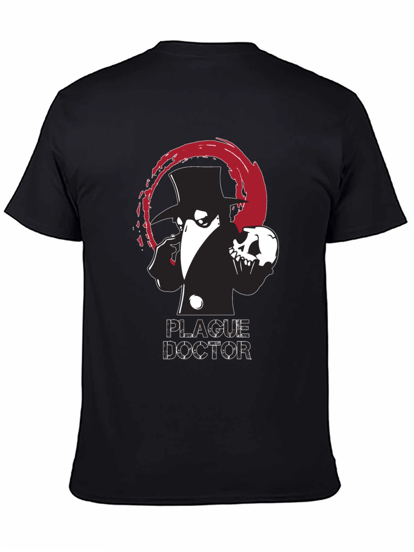 Plague Doctor Graphic Tee - Black Cotton T-Shirt