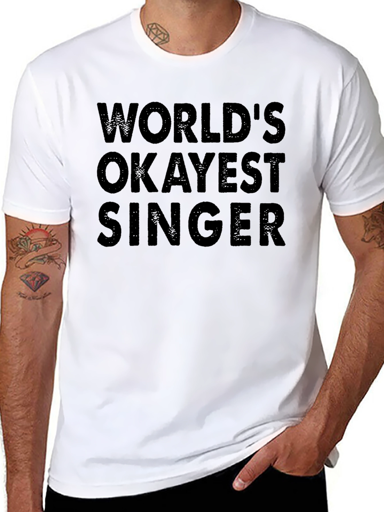 Worlds Okayest Singer Black T-Shirt