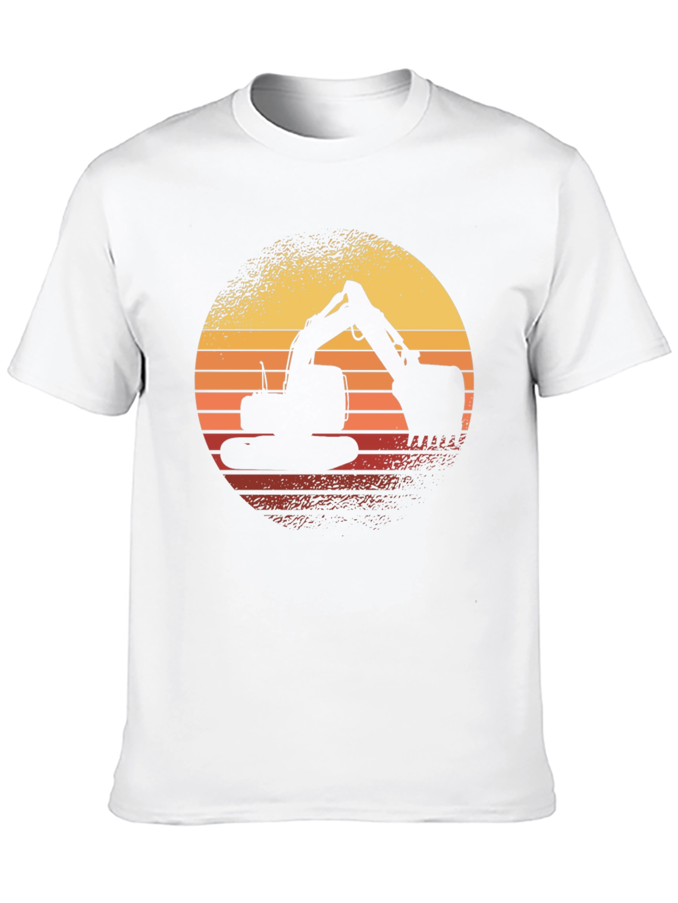 Excavator Sunset Graphic Tee - Construction Shirt