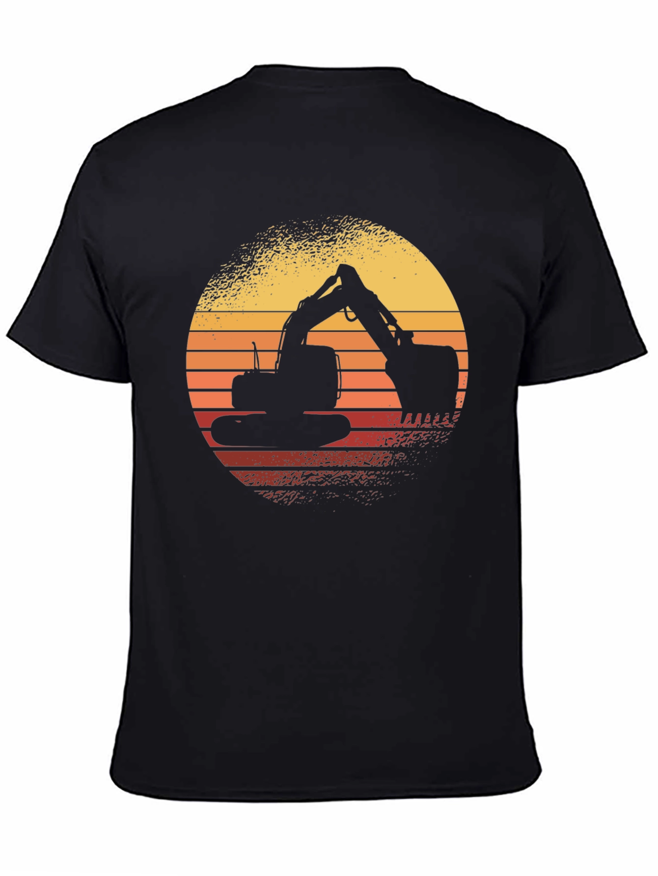 Excavator Sunset Graphic Tee - Construction Shirt