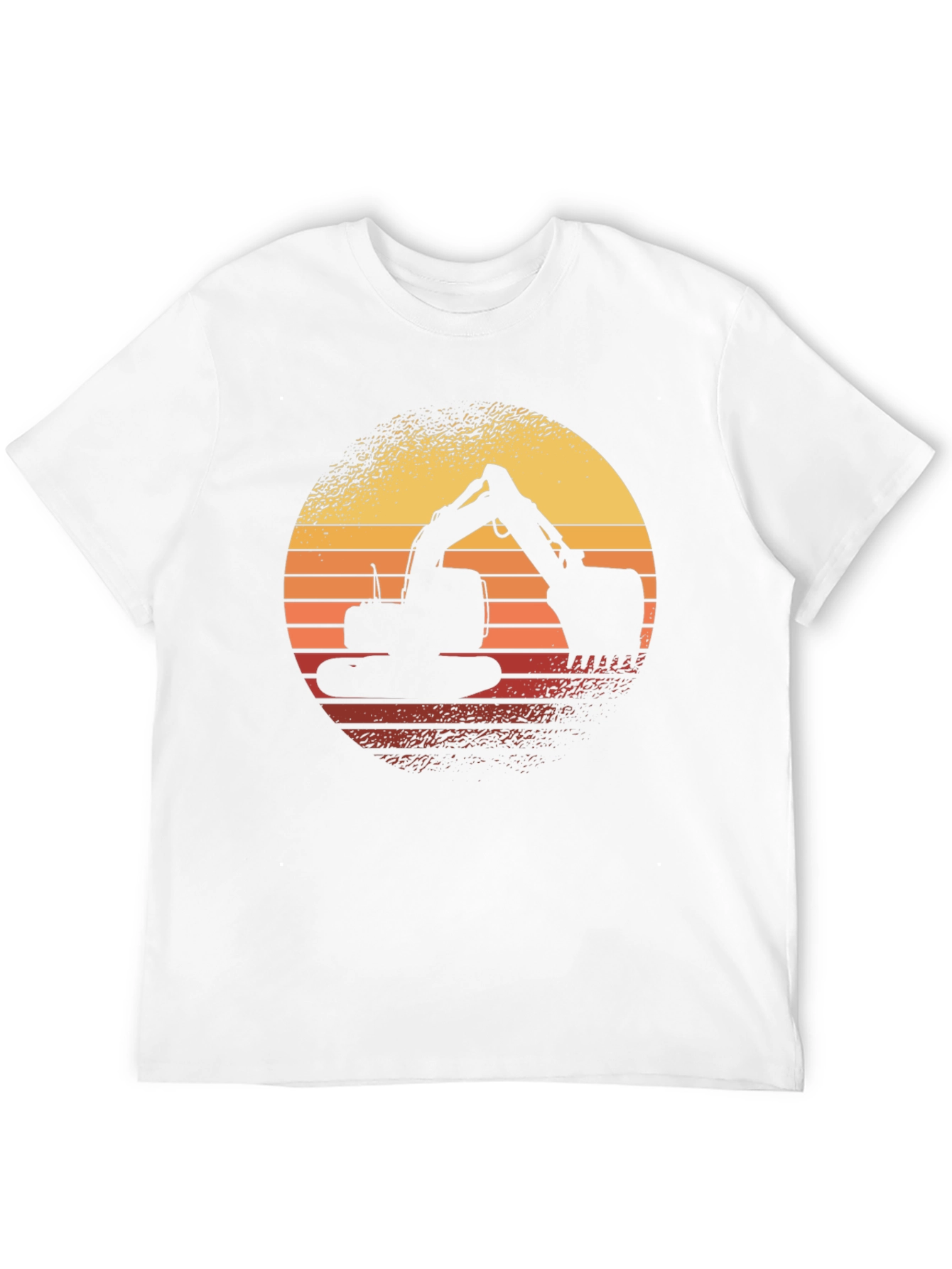 Excavator Sunset Graphic Tee - Construction Shirt