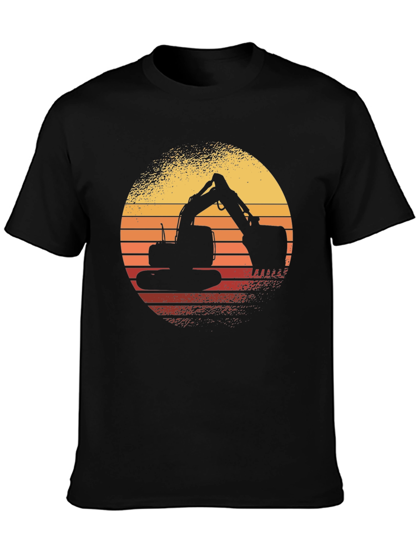 Excavator Sunset Graphic Tee - Construction Shirt