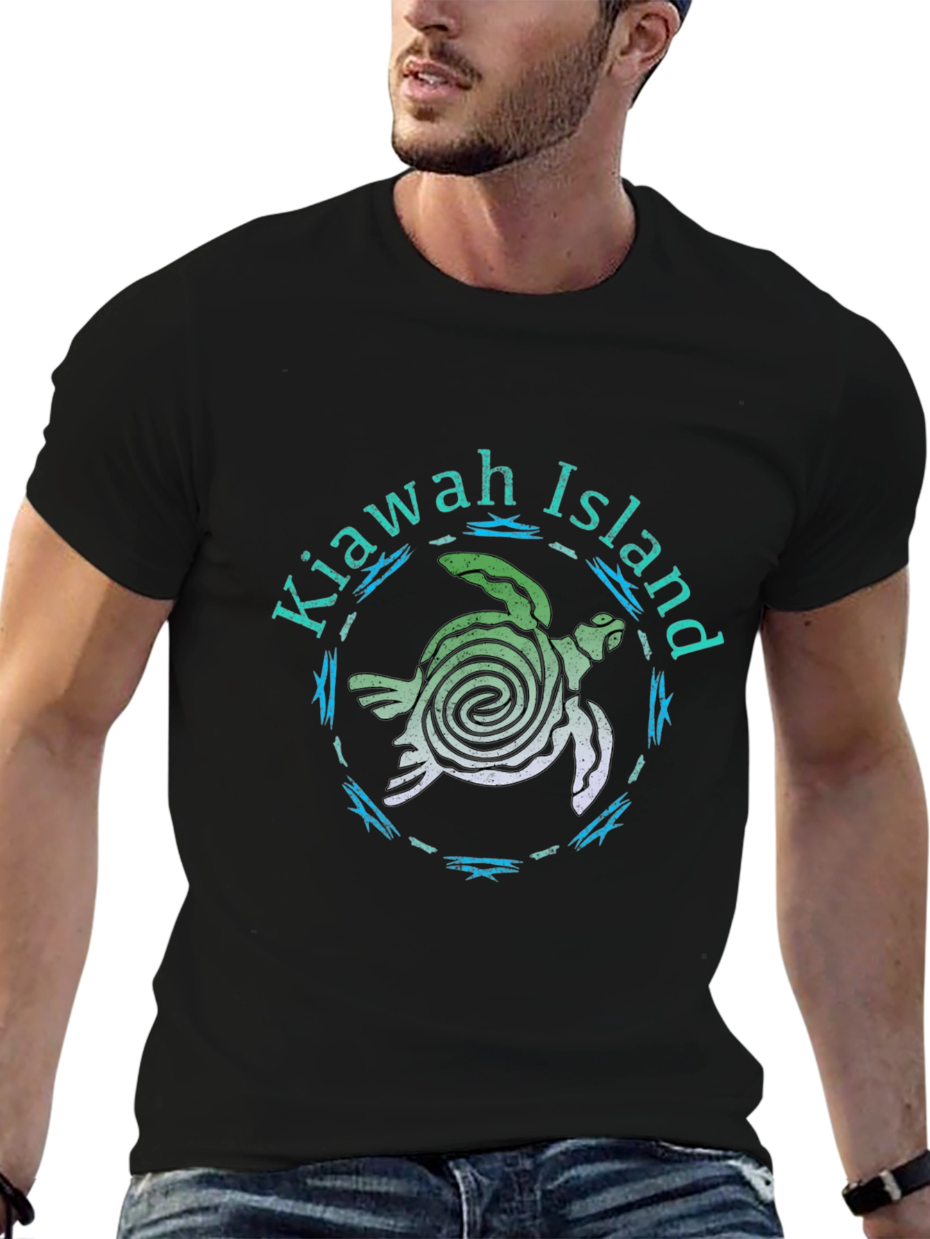 Kiawah Island Turtle Tee - Black Graphic T-Shirt