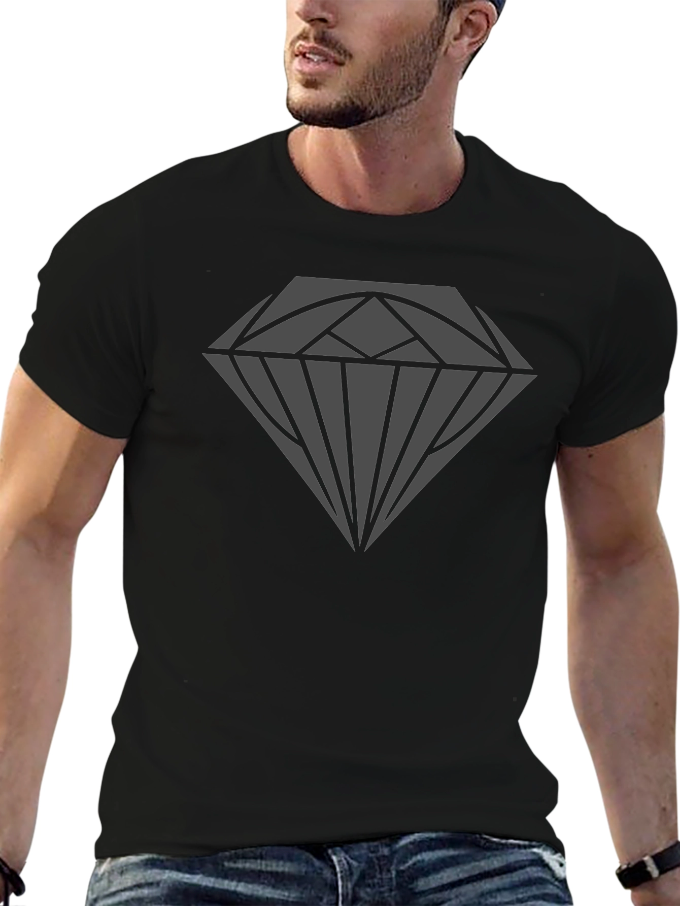 Mens Black Diamond Graphic T-Shirt