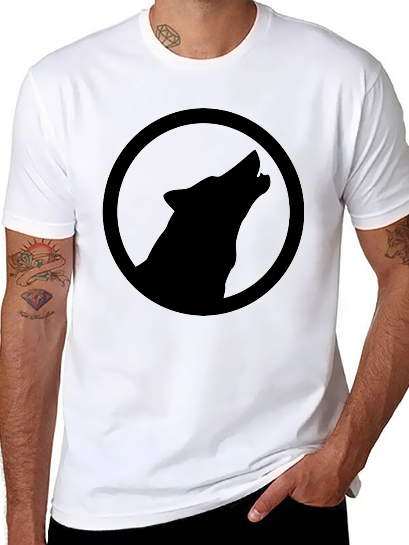 Black Wolf Silhouette T-Shirt - Unique Graphic Tee