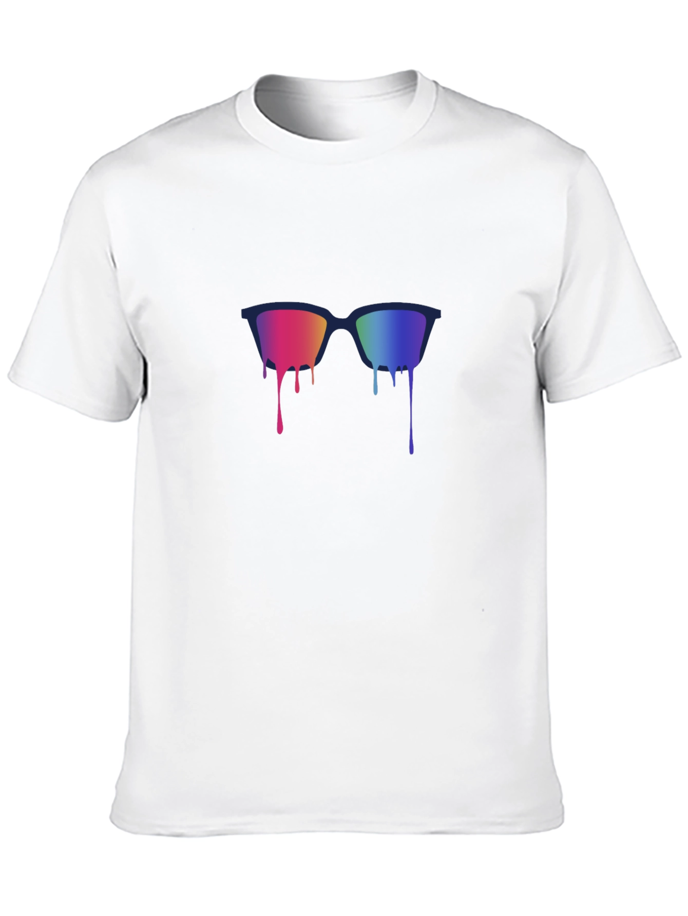 Rainbow Dripping Sunglasses Graphic Tee - Black