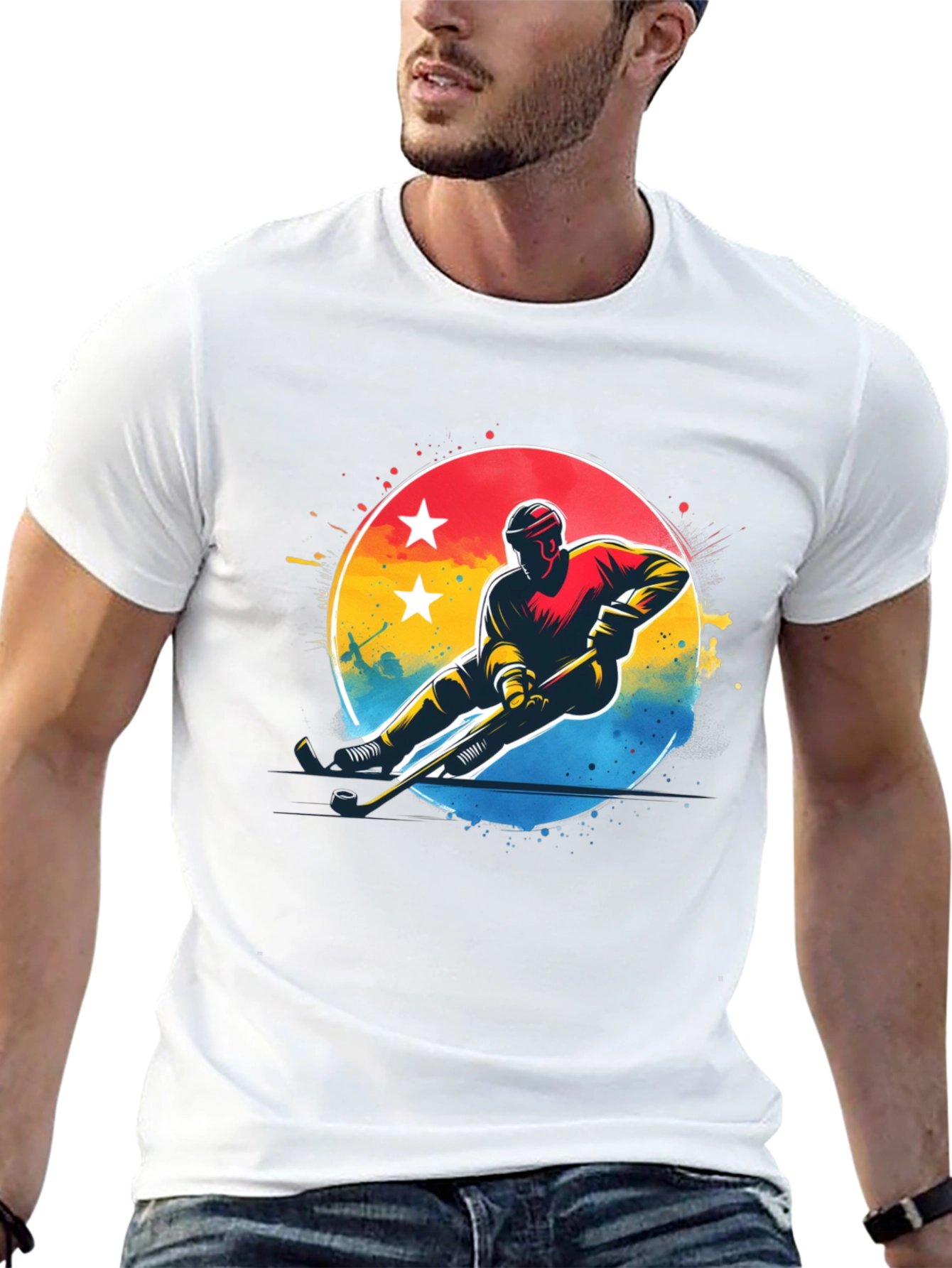 Hockey Player Graphic T-Shirt