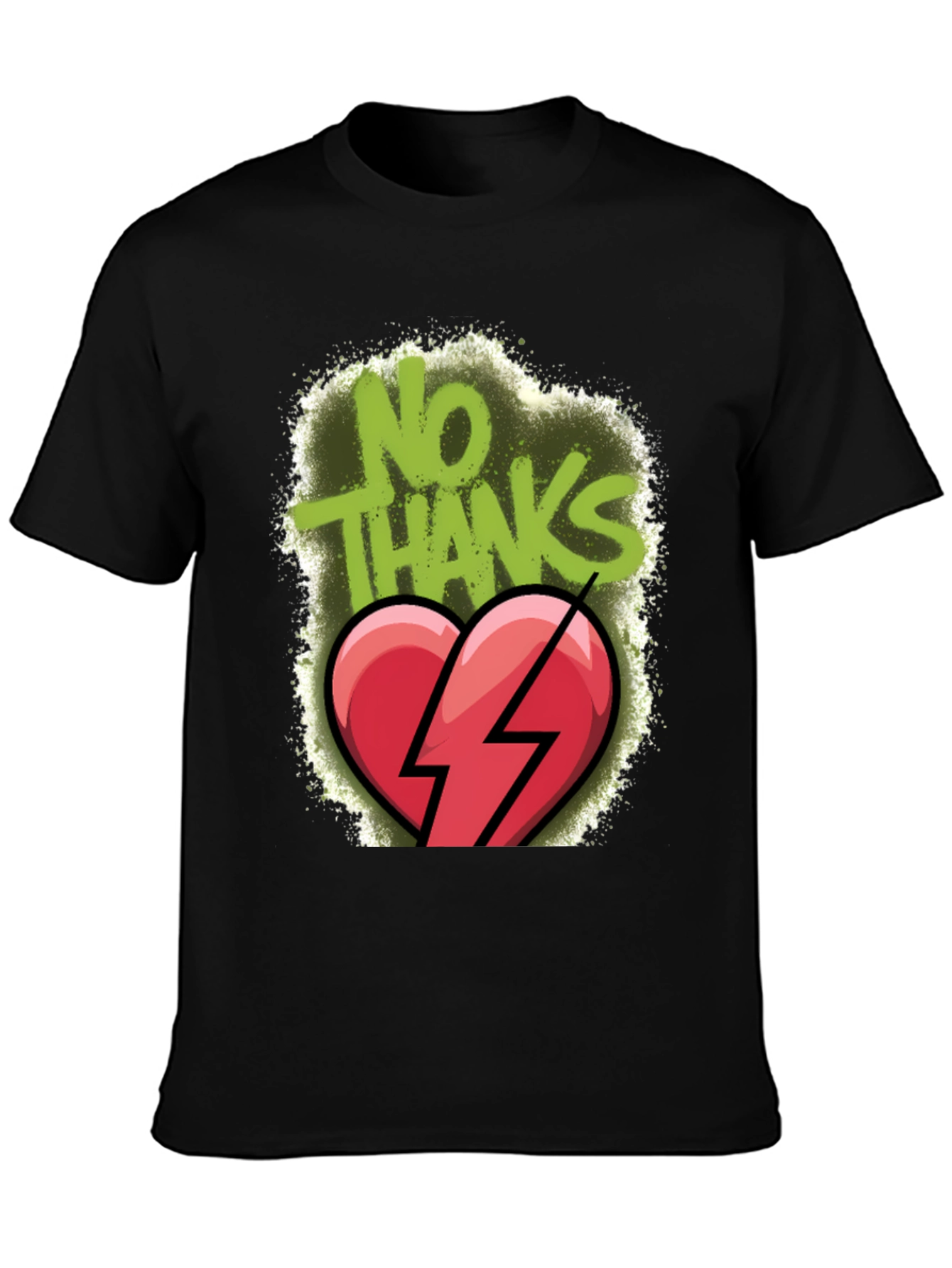 No Thanks Broken Heart Graphic T-Shirt