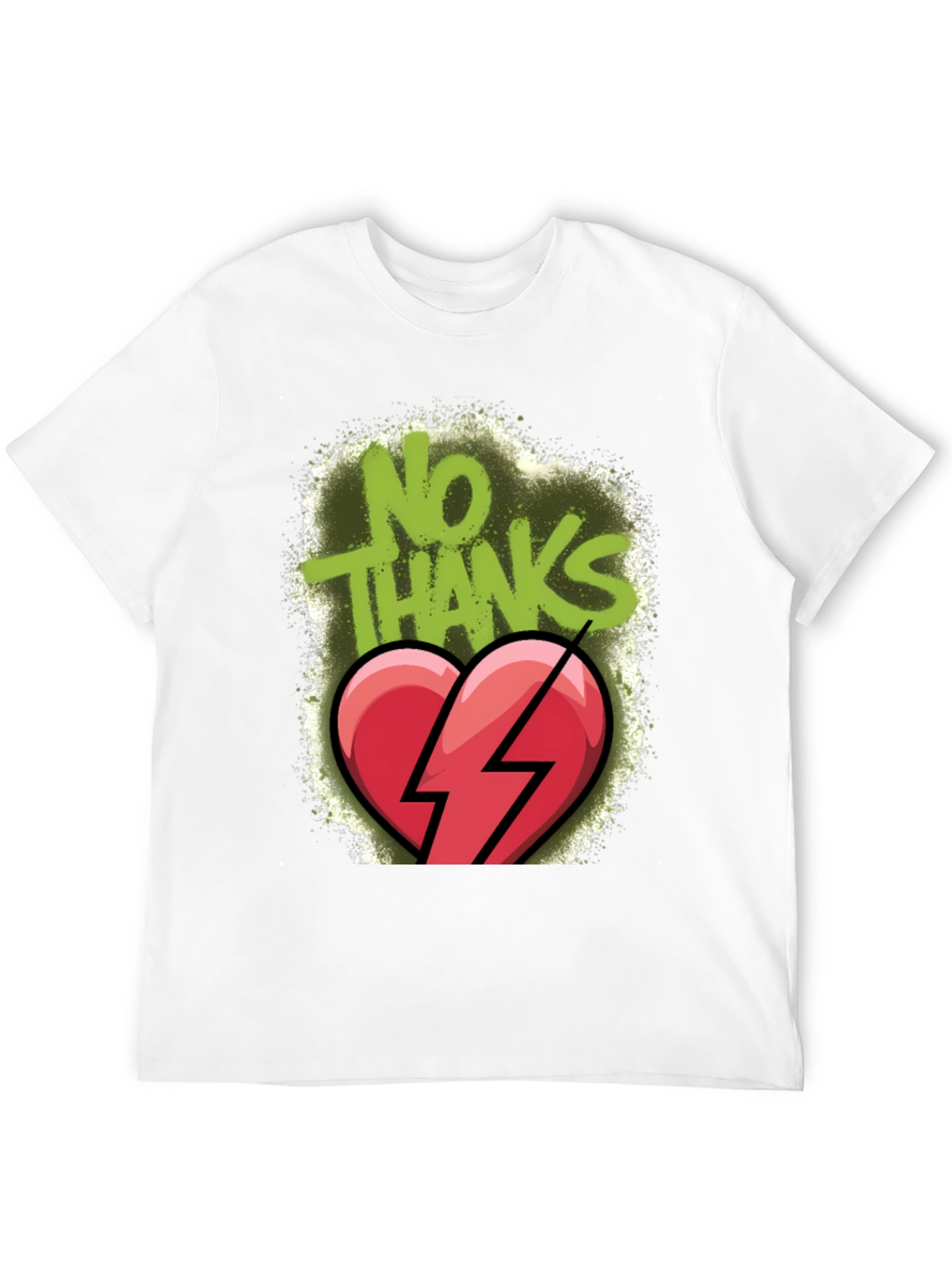 No Thanks Broken Heart Graphic T-Shirt