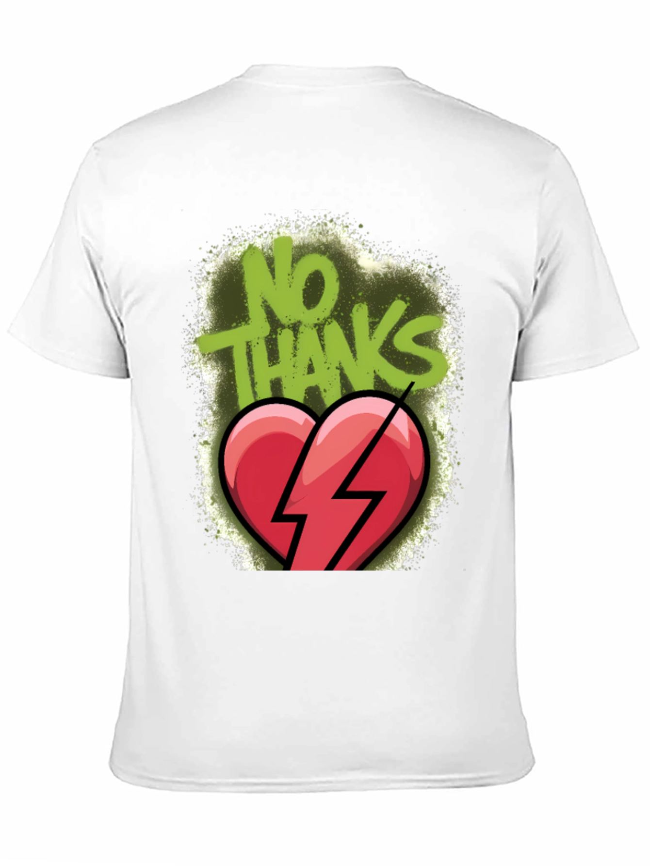 No Thanks Broken Heart Graphic T-Shirt