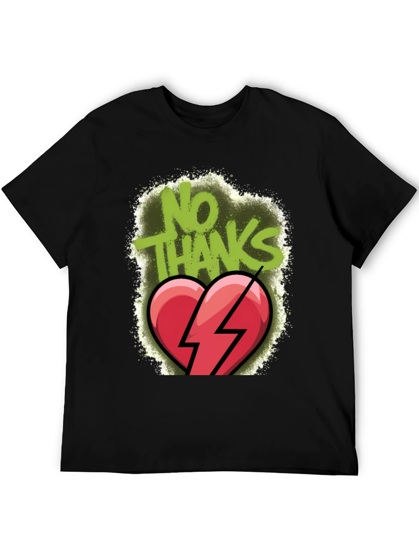 No Thanks Broken Heart Graphic T-Shirt