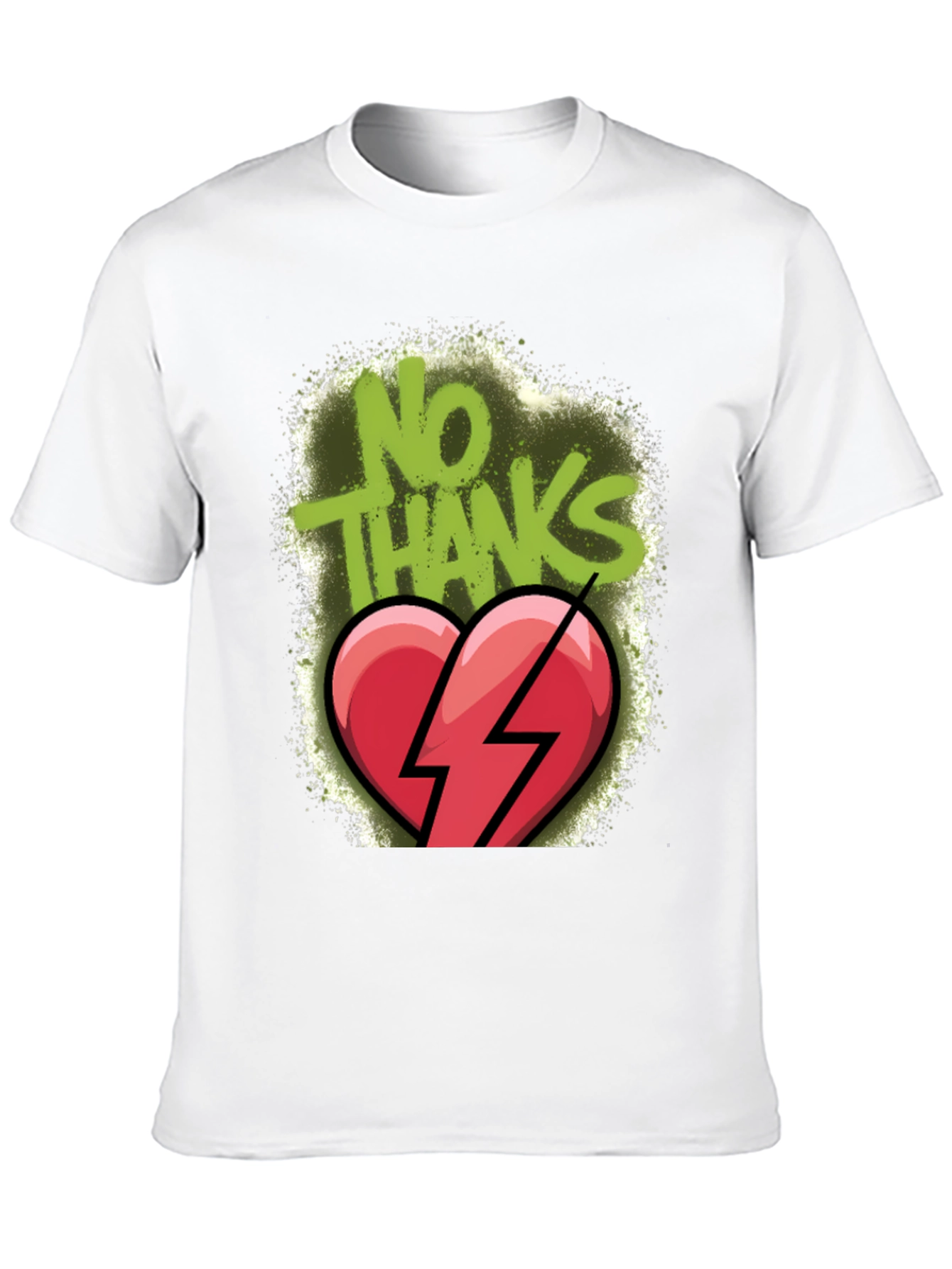 No Thanks Broken Heart Graphic T-Shirt