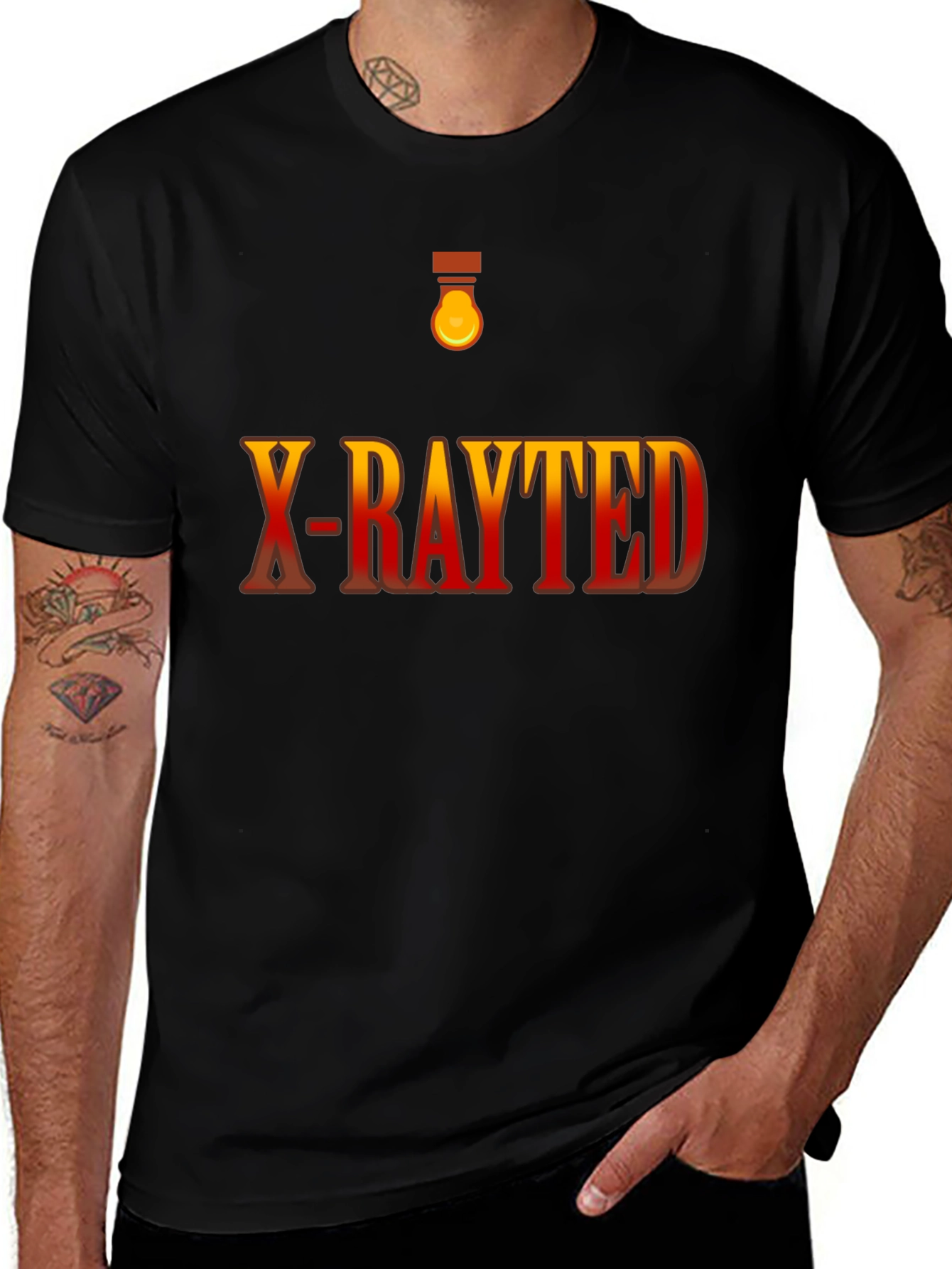X-Rayted Black Graphic Tee Shirt