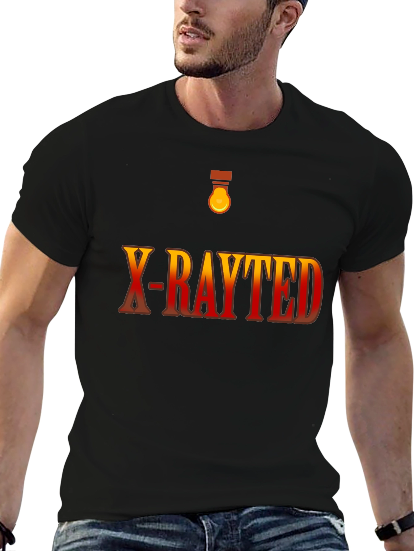 X-Rayted Black Graphic Tee Shirt