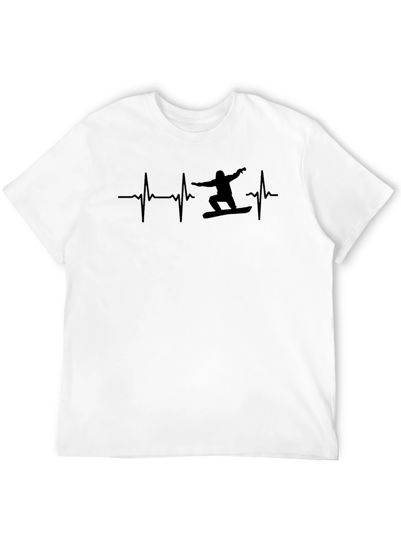 Snowboard Heartbeat Graphic Tee - Black T-Shirt