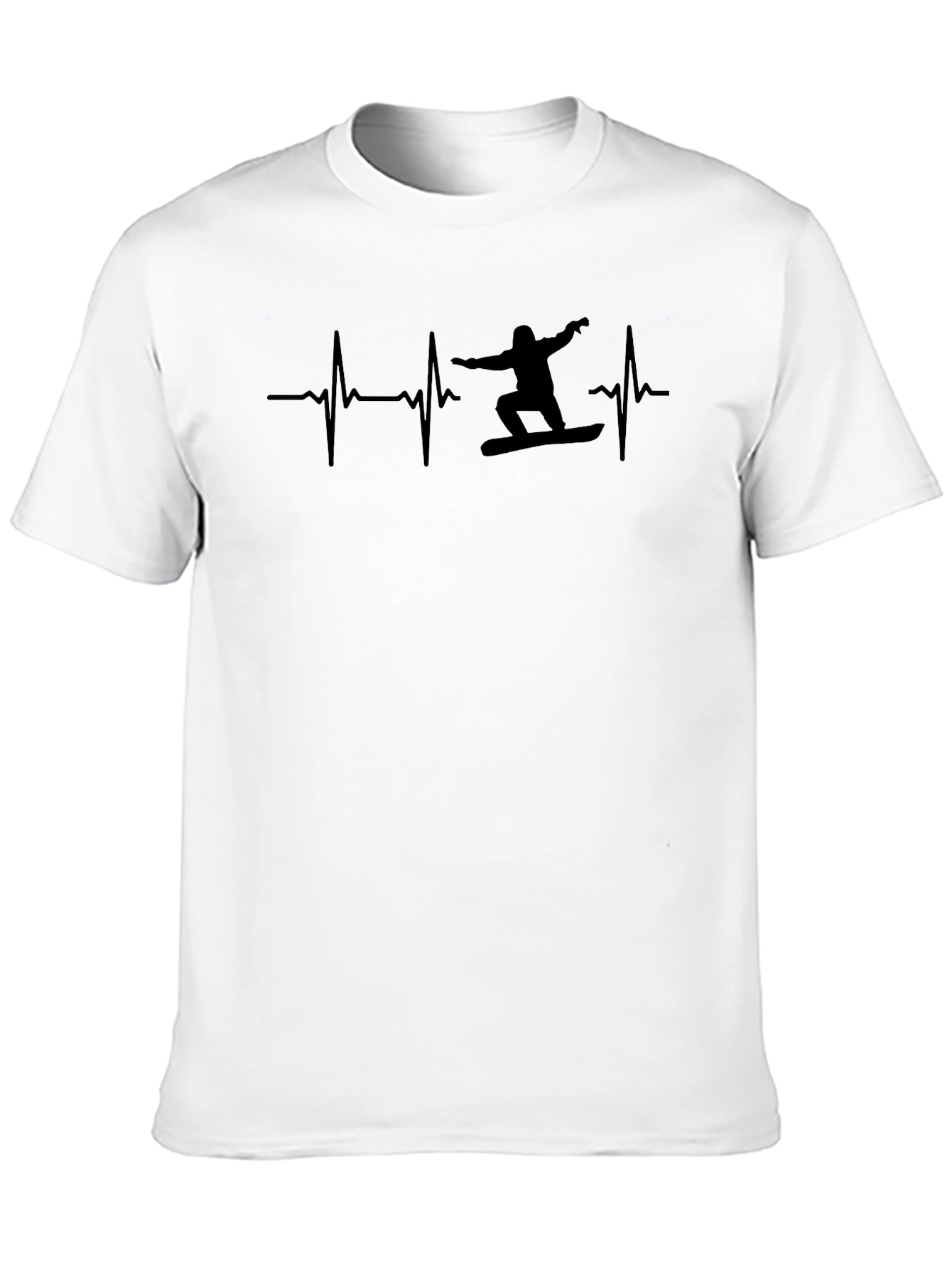 Snowboard Heartbeat Graphic Tee - Black T-Shirt