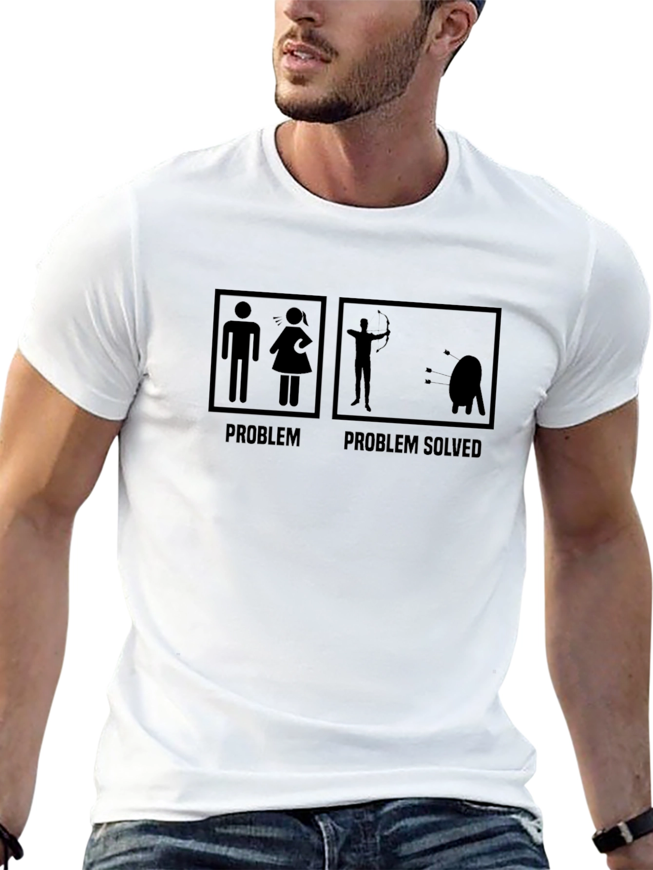 Humorous Problem Solved Graphic T-Shirt