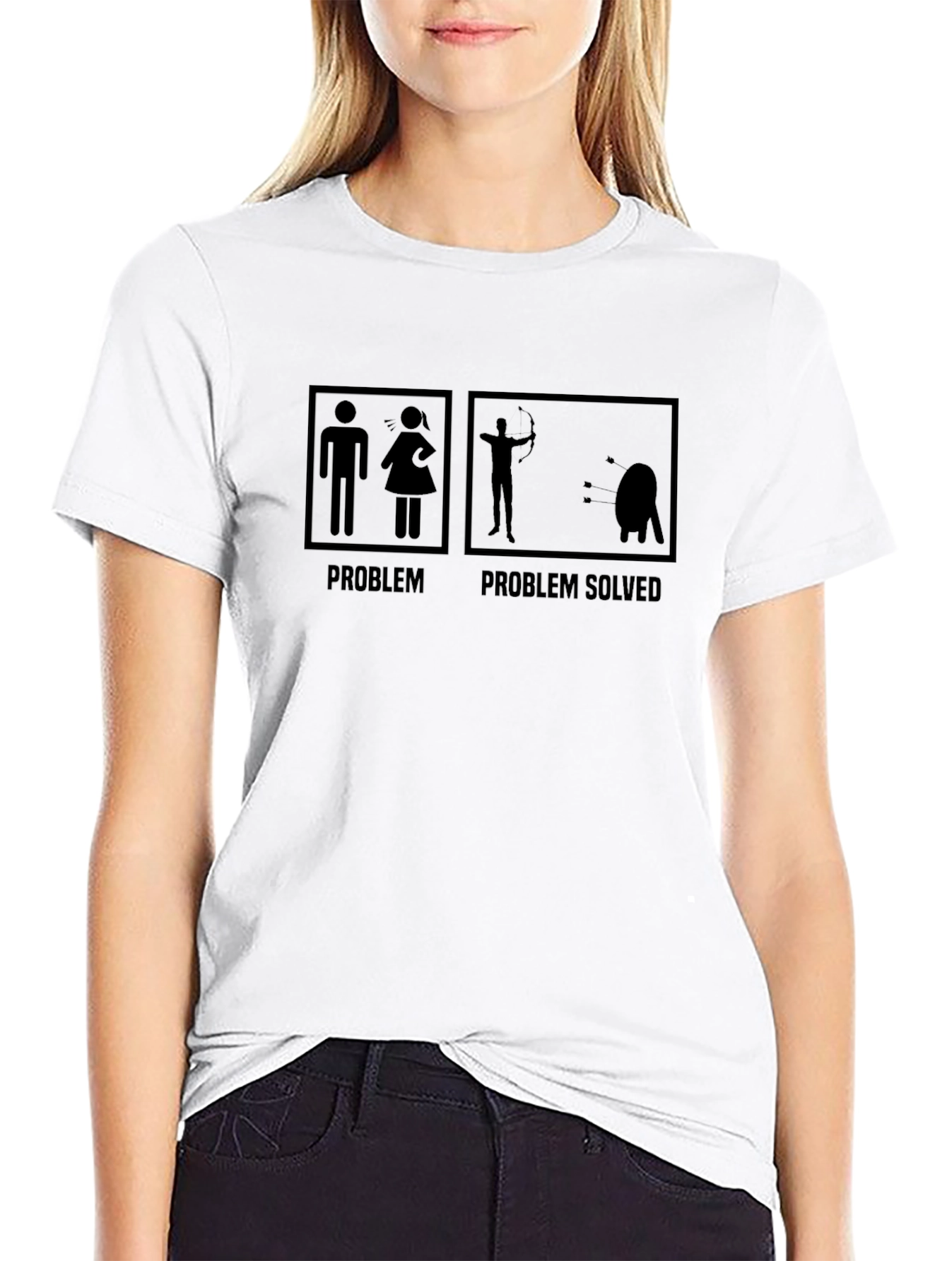Humorous Problem Solved Graphic T-Shirt