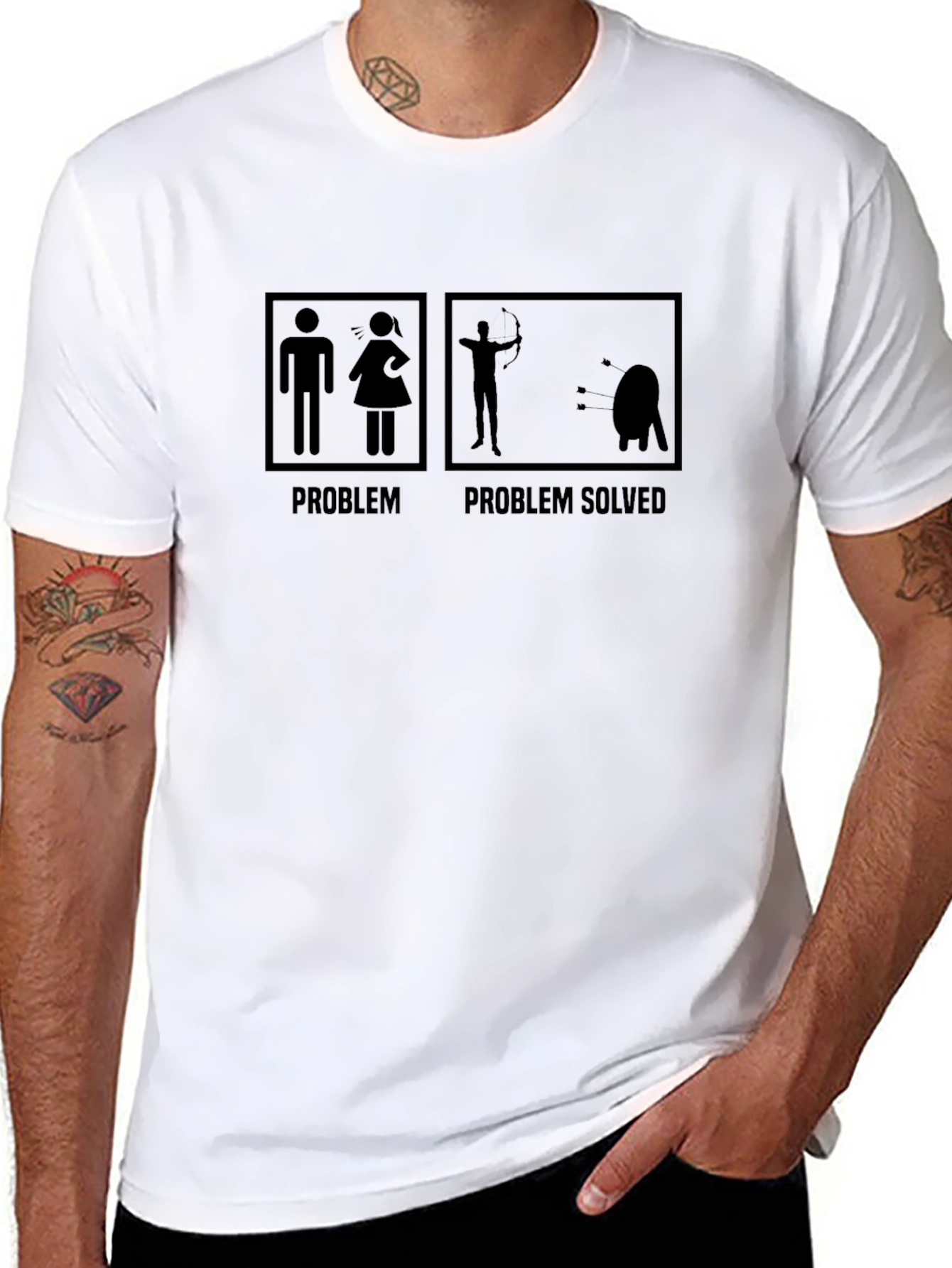 Humorous Problem Solved Graphic T-Shirt
