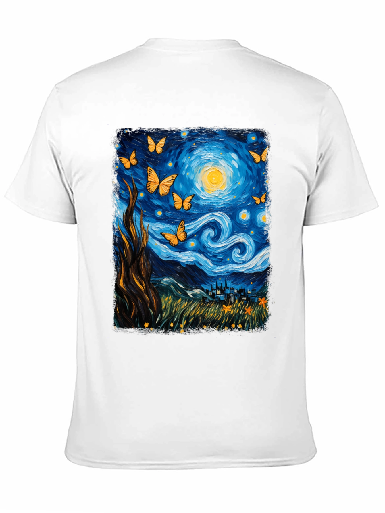 Starry Night Butterfly Graphic Tee