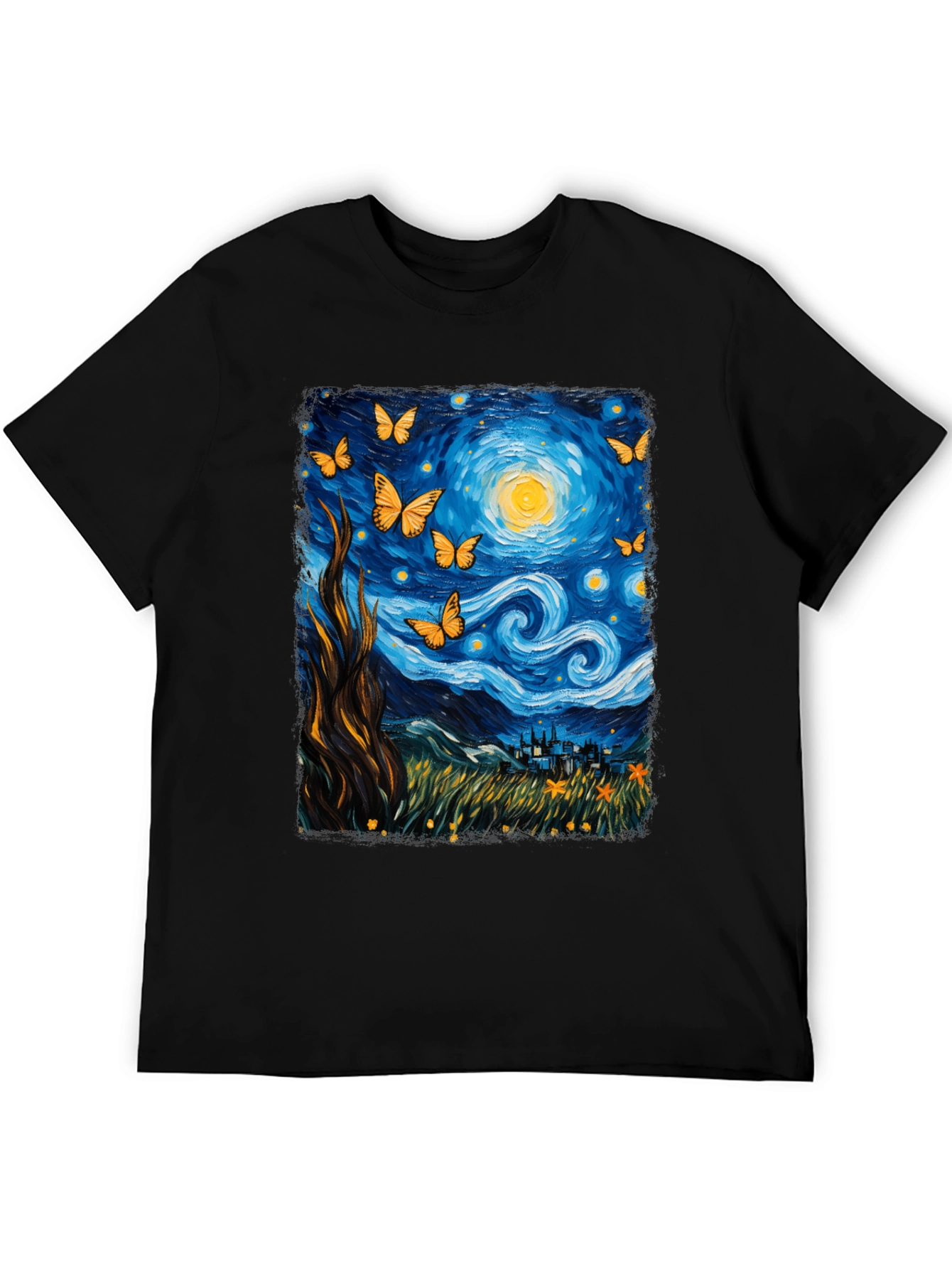 Starry Night Butterfly Graphic Tee