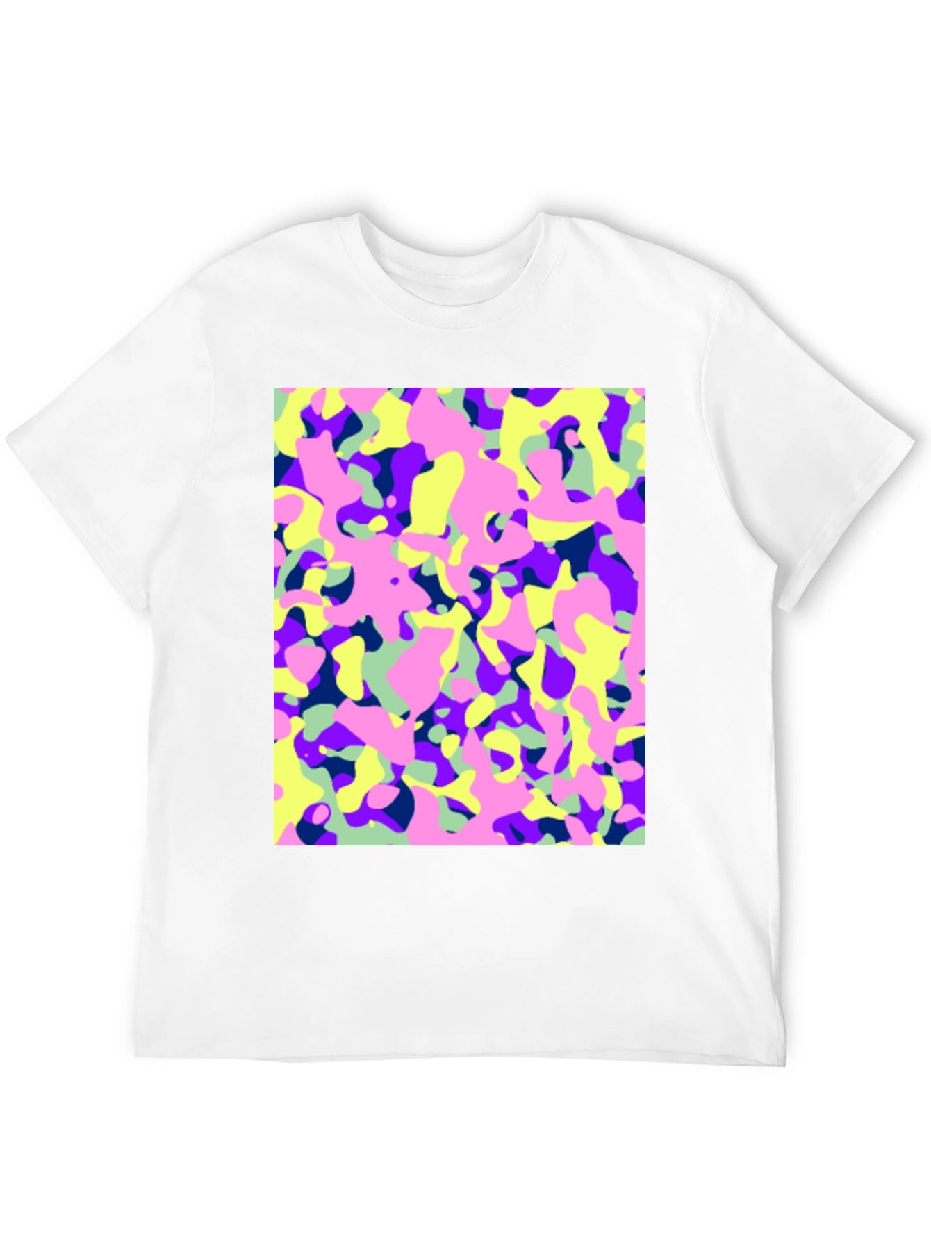 Vibrant Camo Print Black T-Shirt