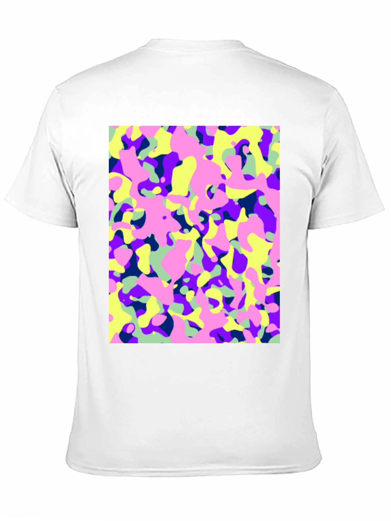 Vibrant Camo Print Black T-Shirt
