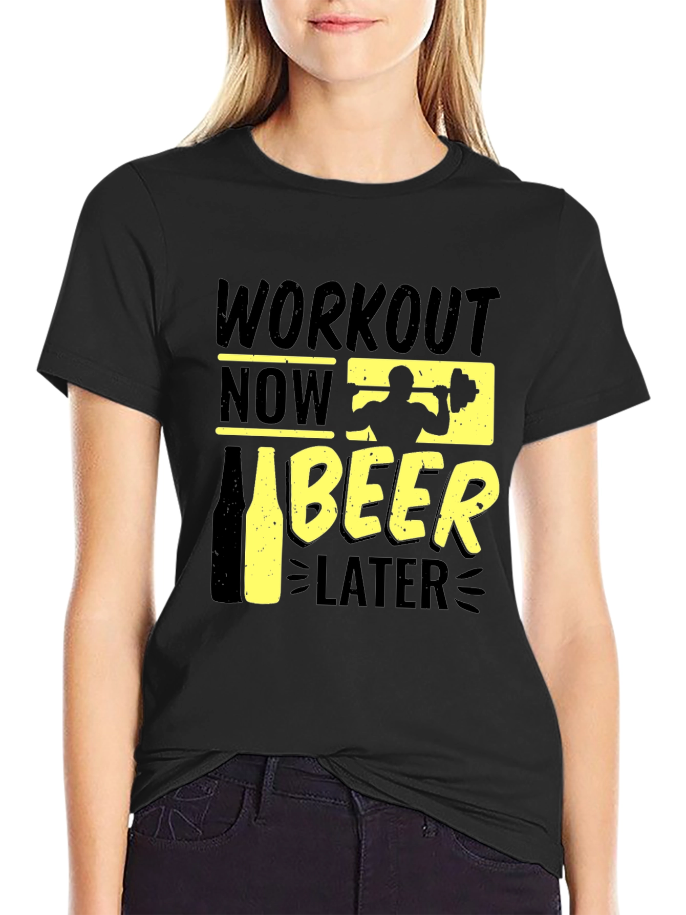 Workout Now Beer Later Graphic Tee