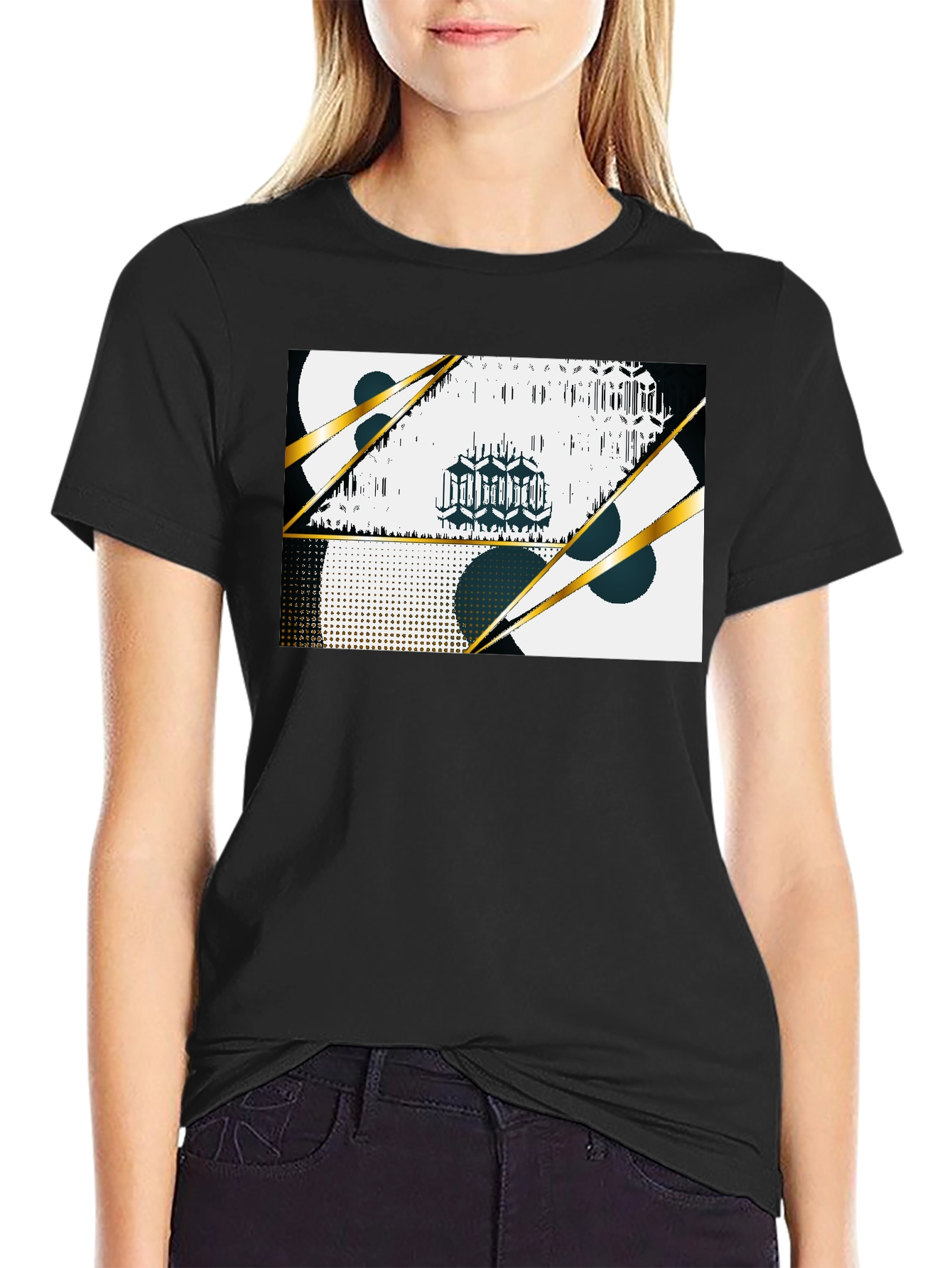 Abstract Graphic Black T-Shirt