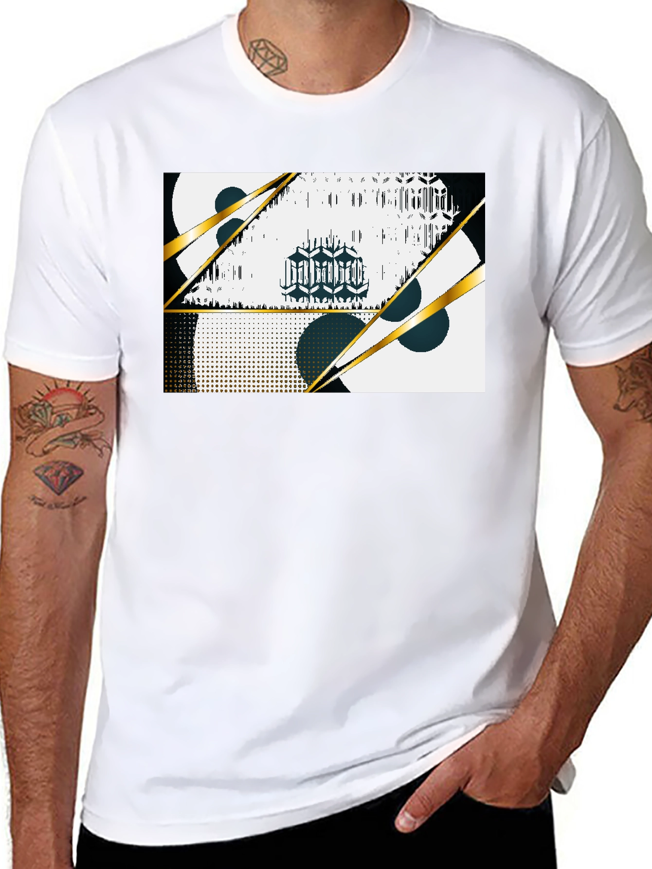Abstract Graphic Black T-Shirt