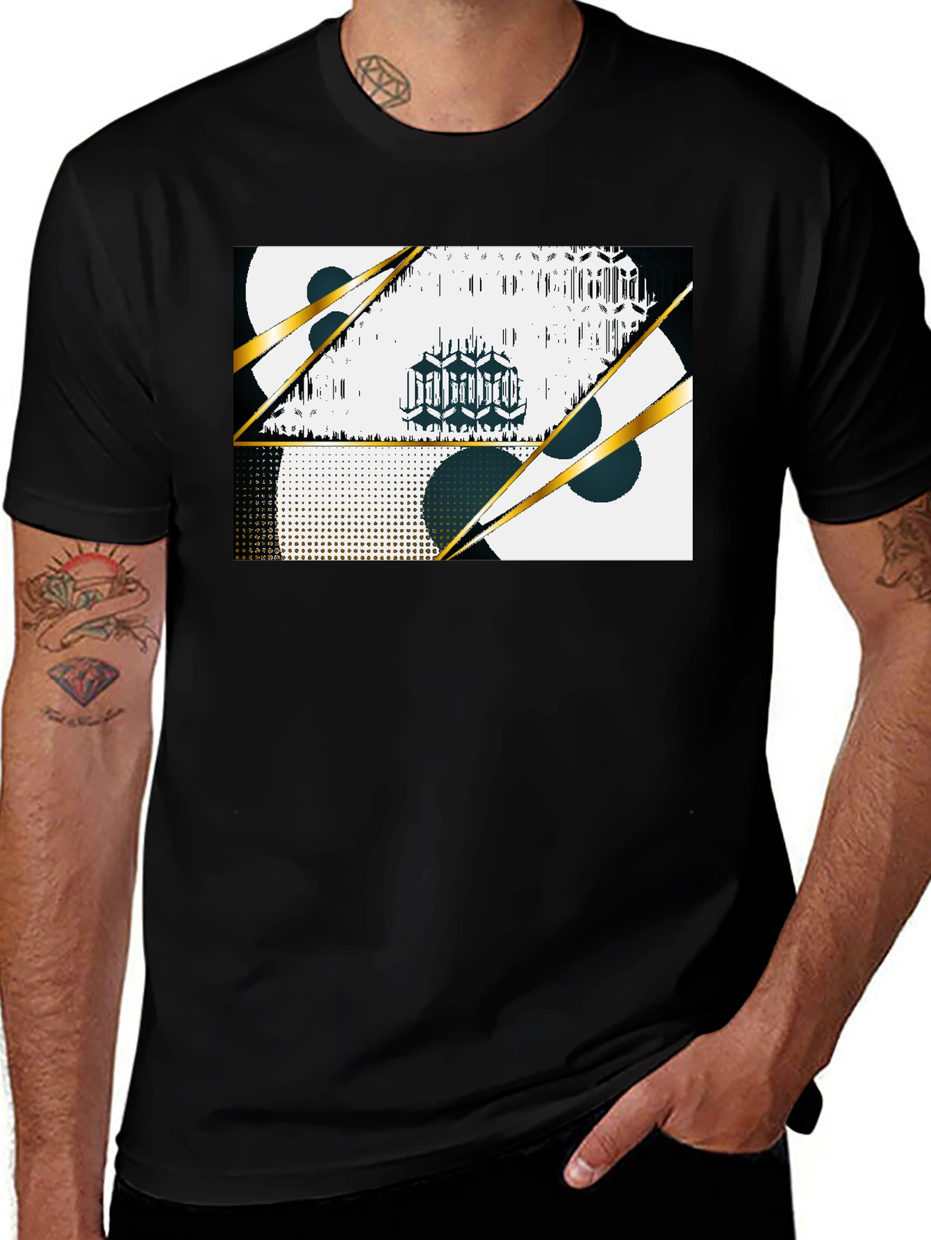 Abstract Graphic Black T-Shirt