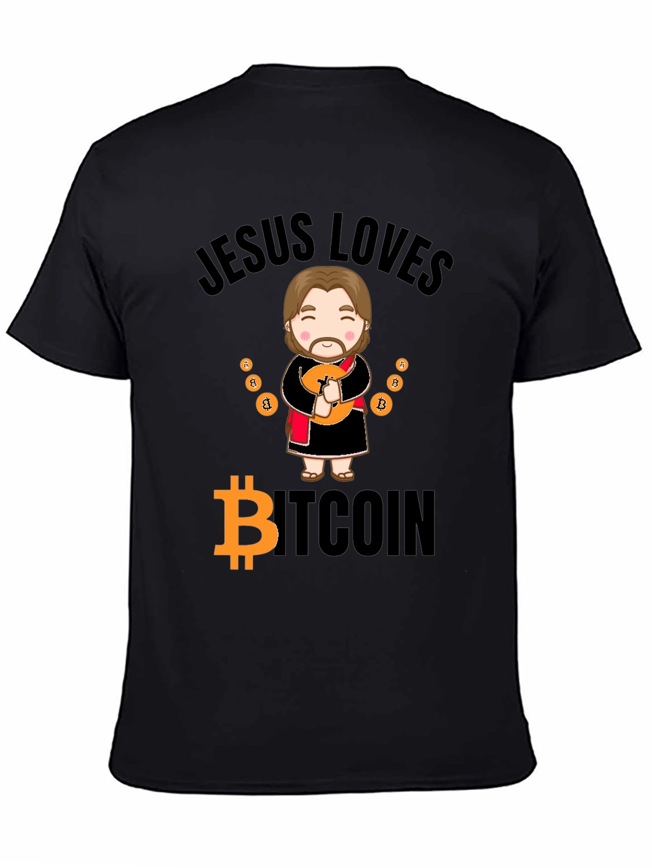 Jesus Loves Bitcoin Graphic T-Shirt - Crypto Gift