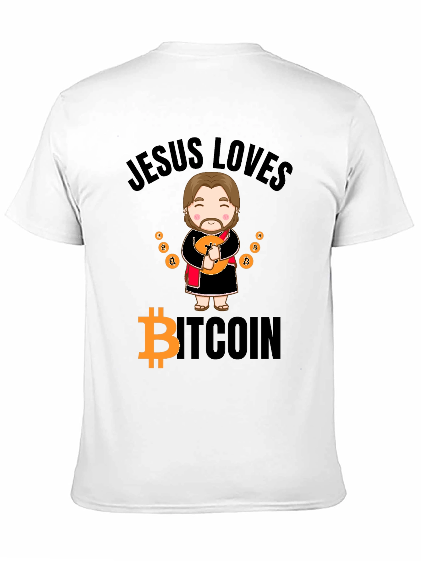 Jesus Loves Bitcoin Graphic T-Shirt - Crypto Gift