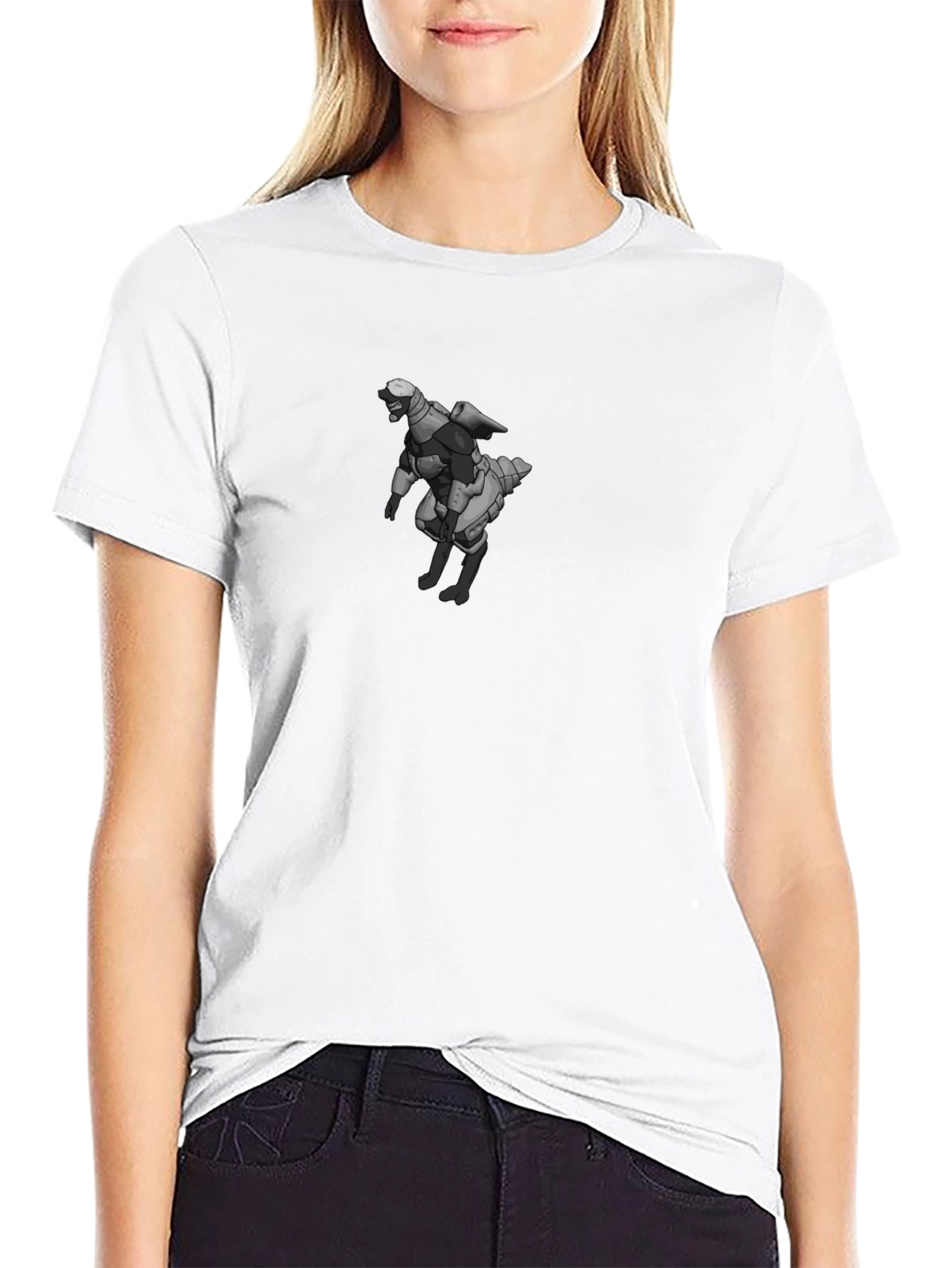 Sci-Fi Robot Graphic Black T-Shirt