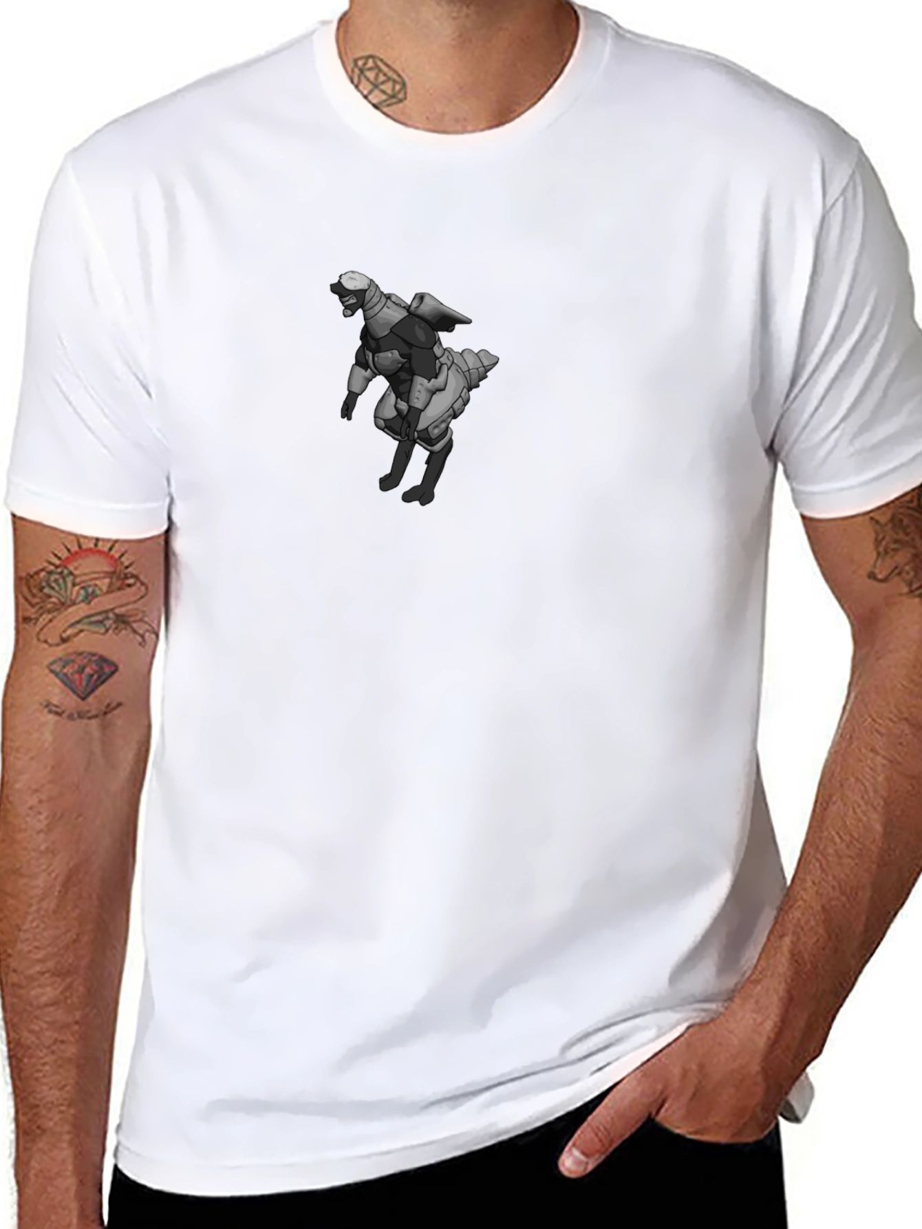 Sci-Fi Robot Graphic Black T-Shirt