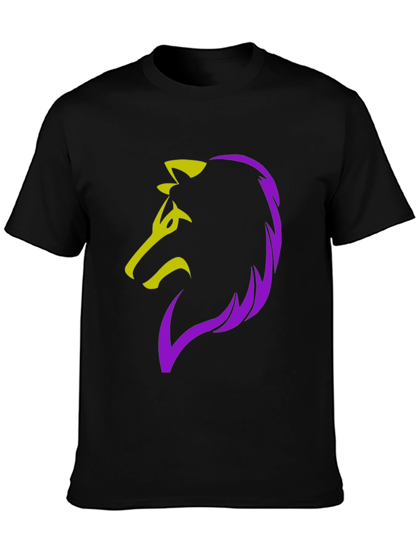 Bold Wolf Graphic Tee - Black Cotton Blend