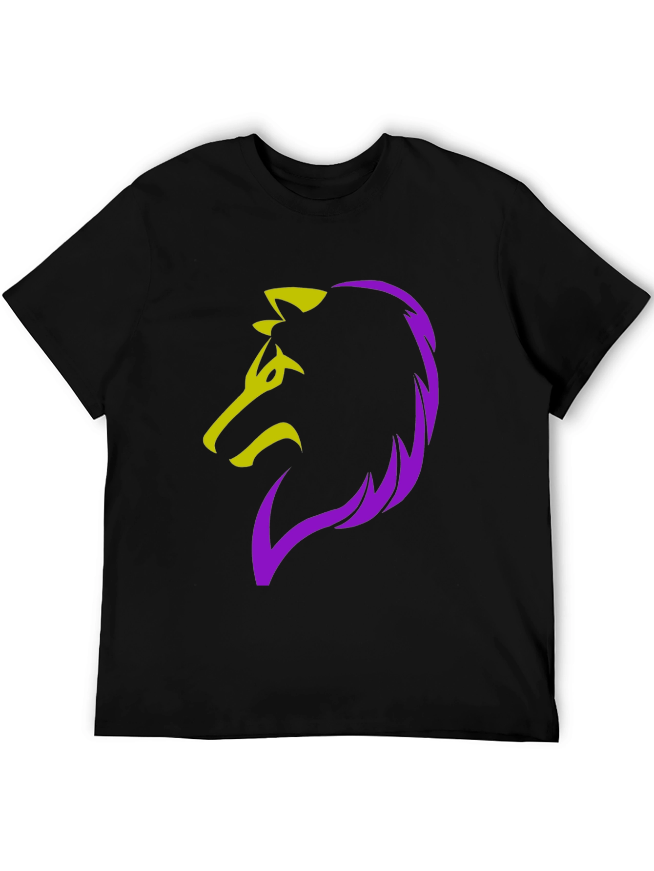 Bold Wolf Graphic Tee - Black Cotton Blend
