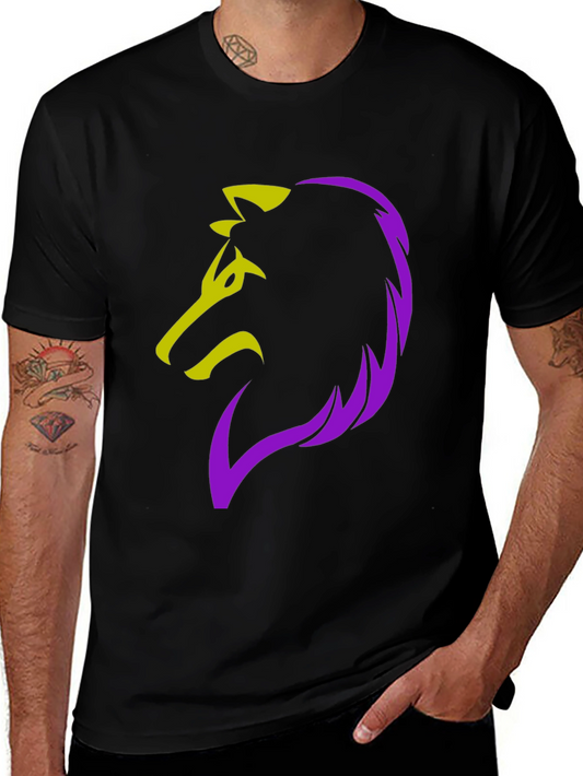 Bold Wolf Graphic Tee - Black Cotton Blend