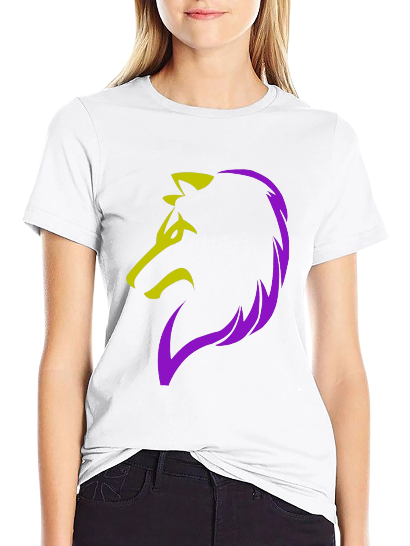 Bold Wolf Graphic Tee - Black Cotton Blend