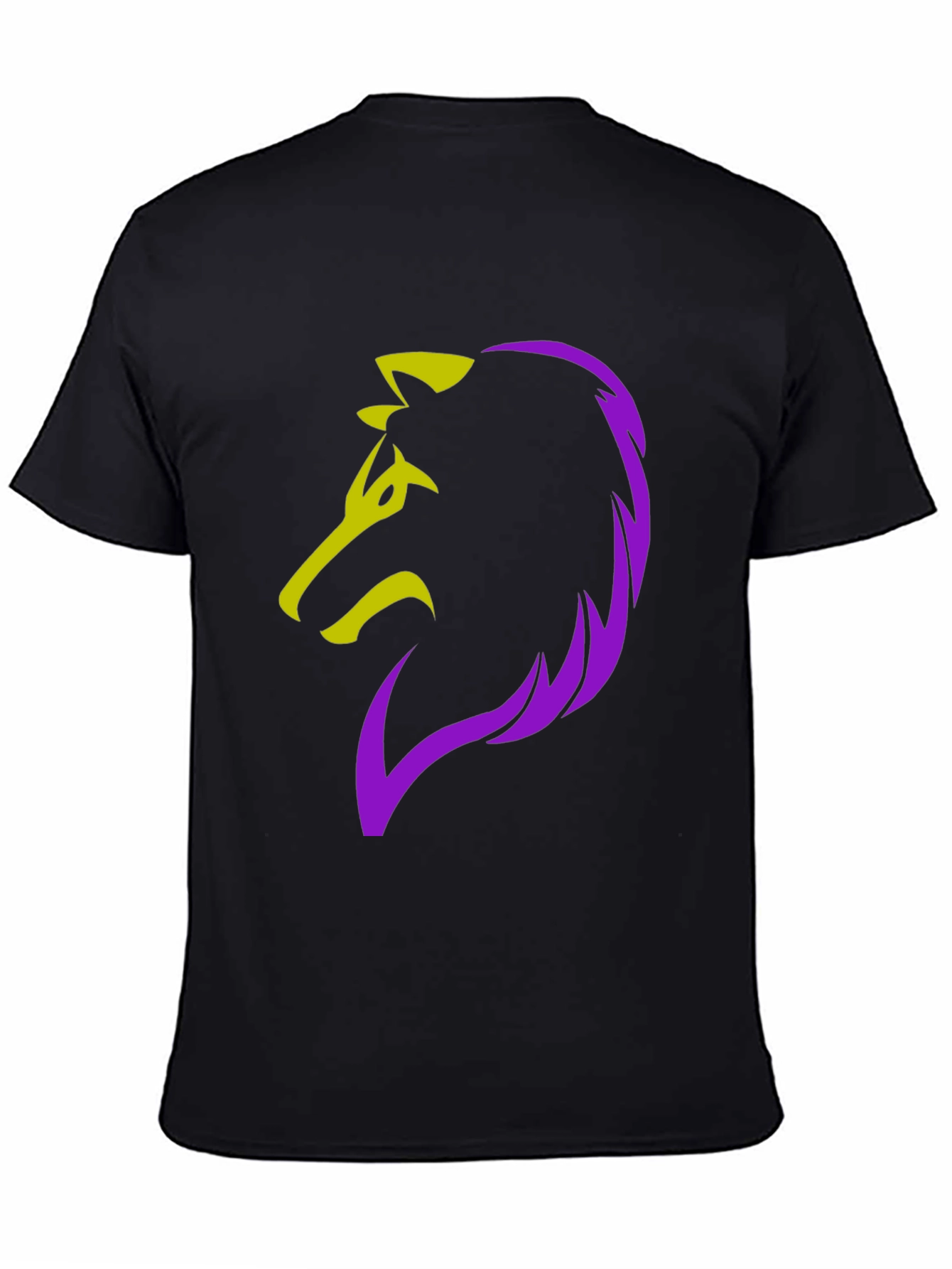 Bold Wolf Graphic Tee - Black Cotton Blend