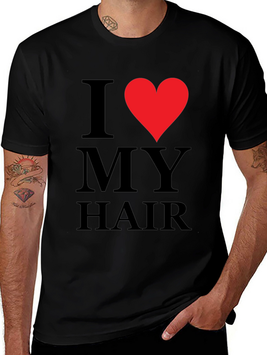 I Heart My Hair Graphic Tee - Mens Black T-Shirt