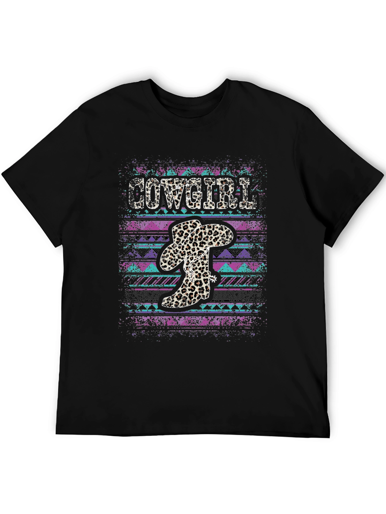 Cowgirl Leopard Print Graphic Tee
