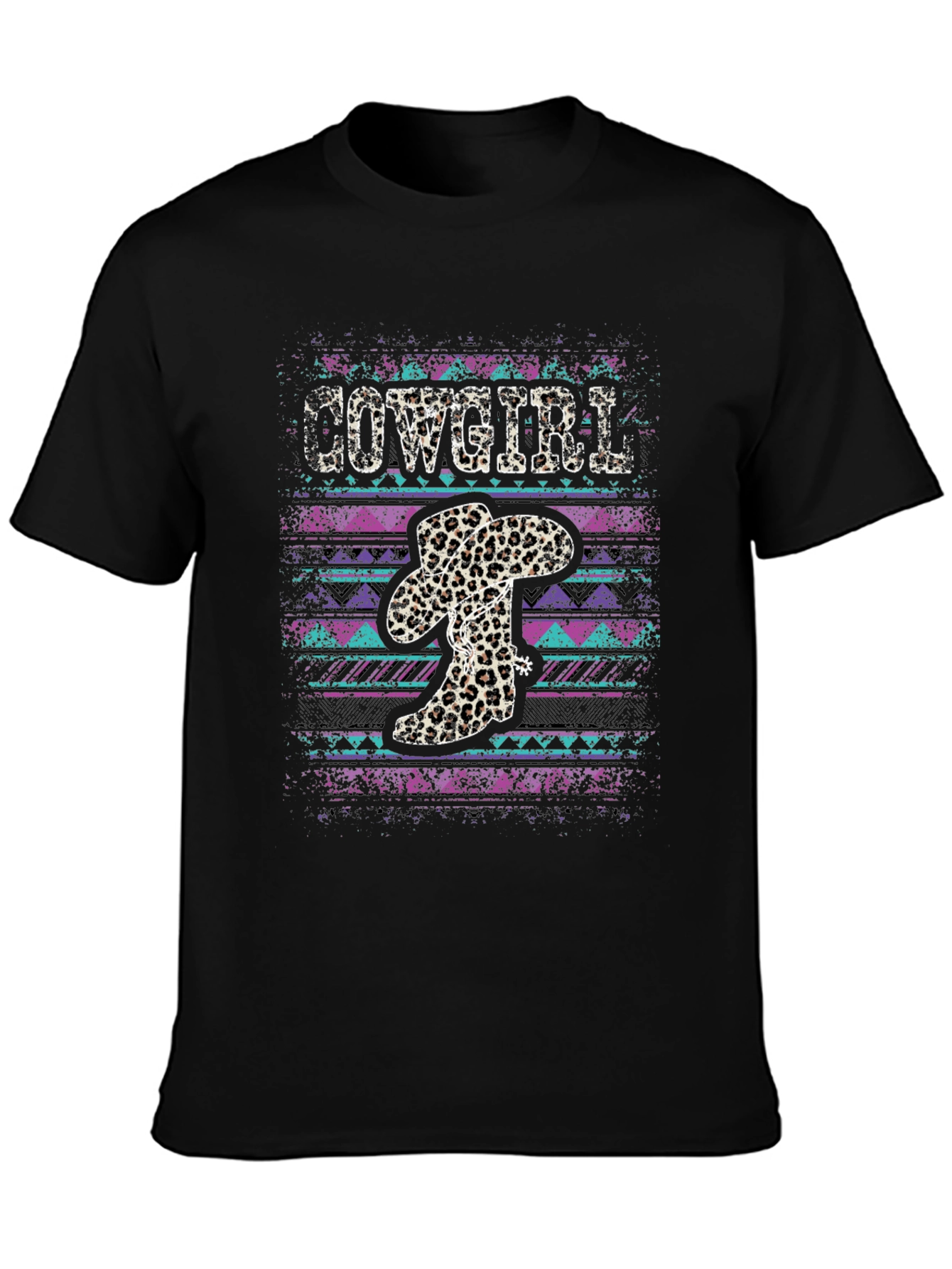 Cowgirl Leopard Print Graphic Tee