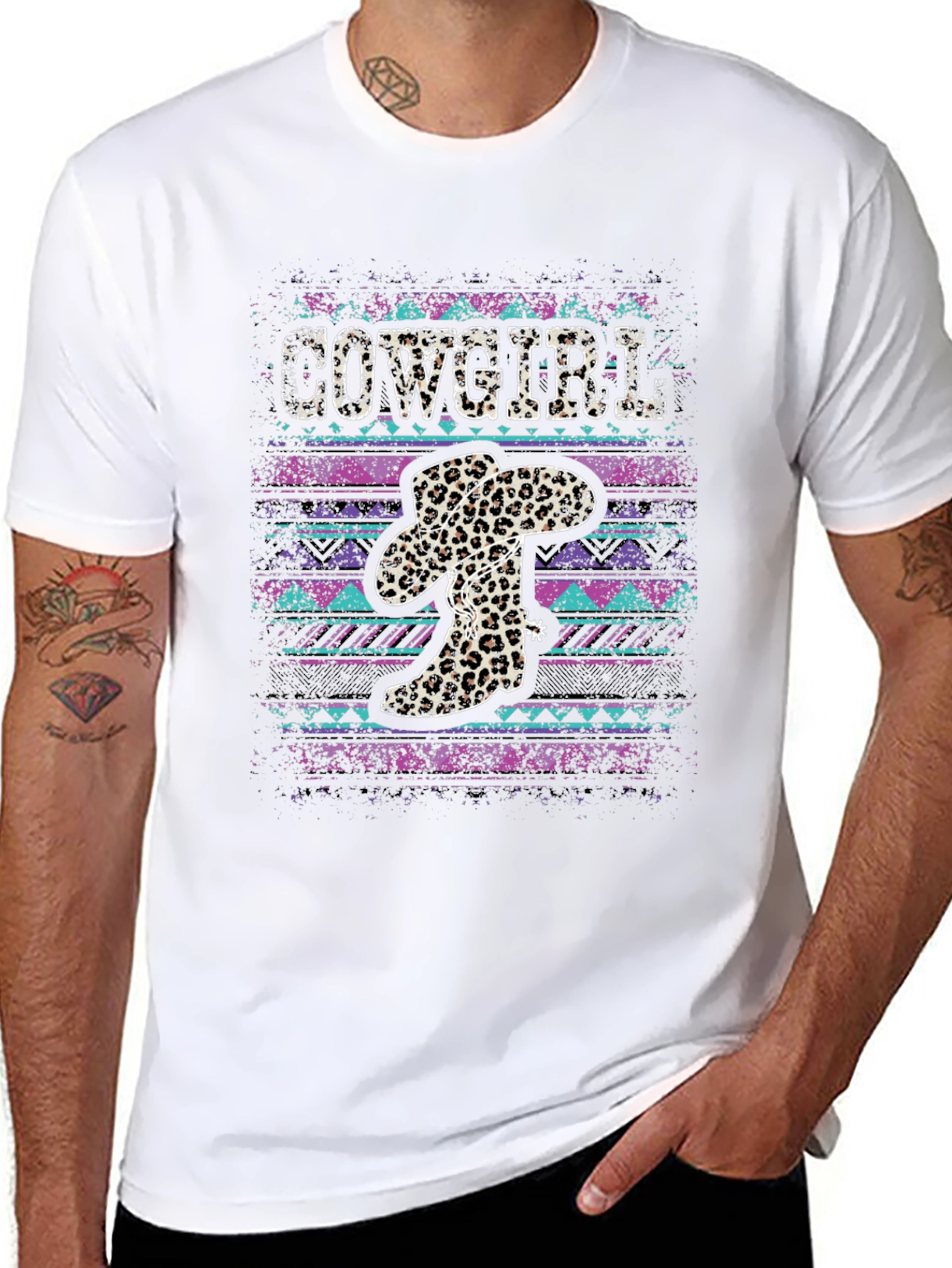 Cowgirl Leopard Print Graphic Tee
