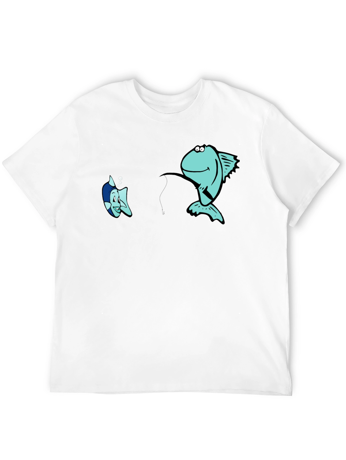 Funny Fishing Graphic Black T-Shirt