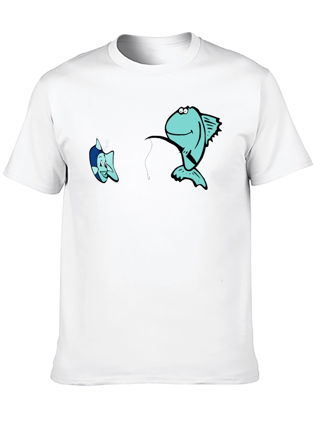 Funny Fishing Graphic Black T-Shirt